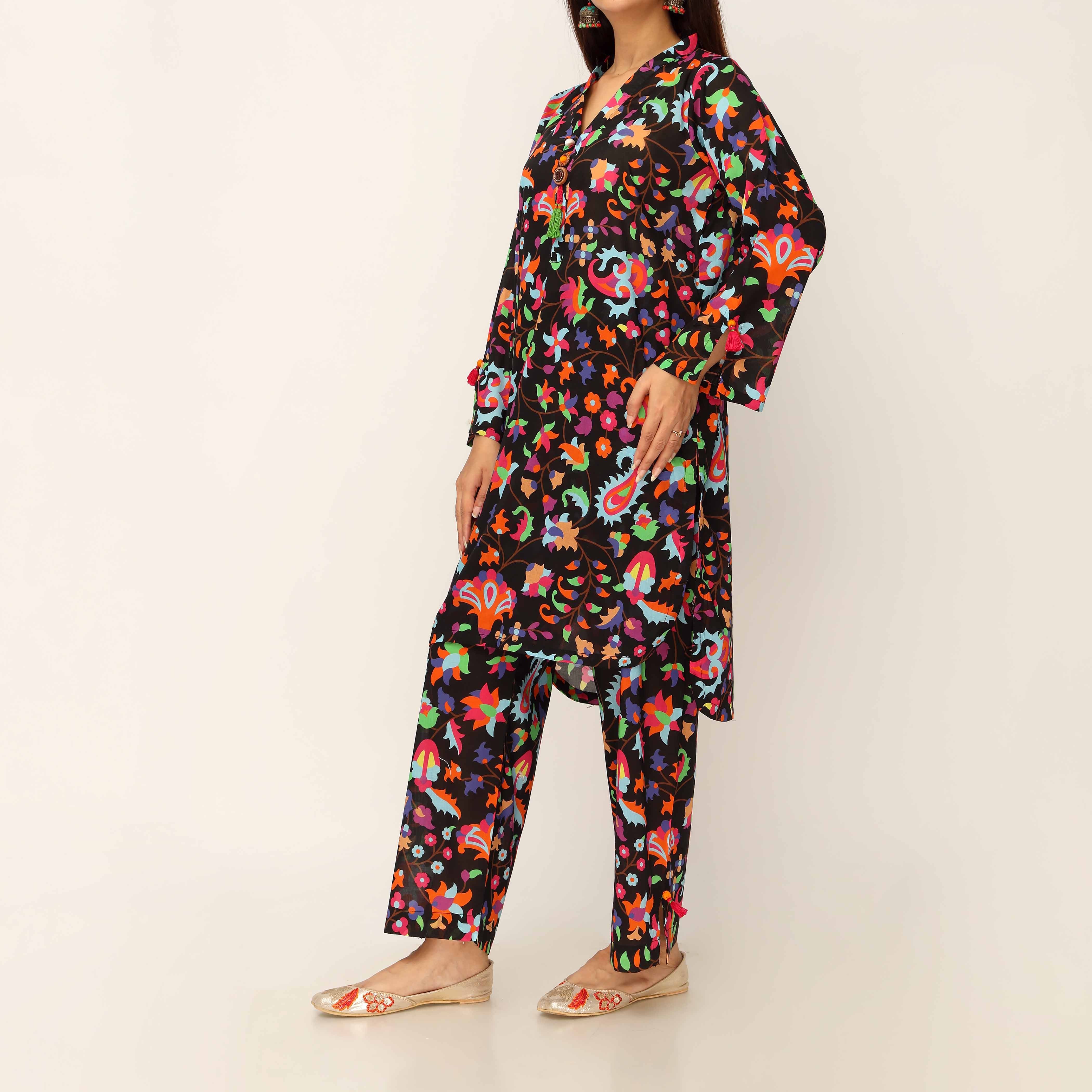 2PC- Digital Printed Cambric Co-ord Set PS5164 - Image 3