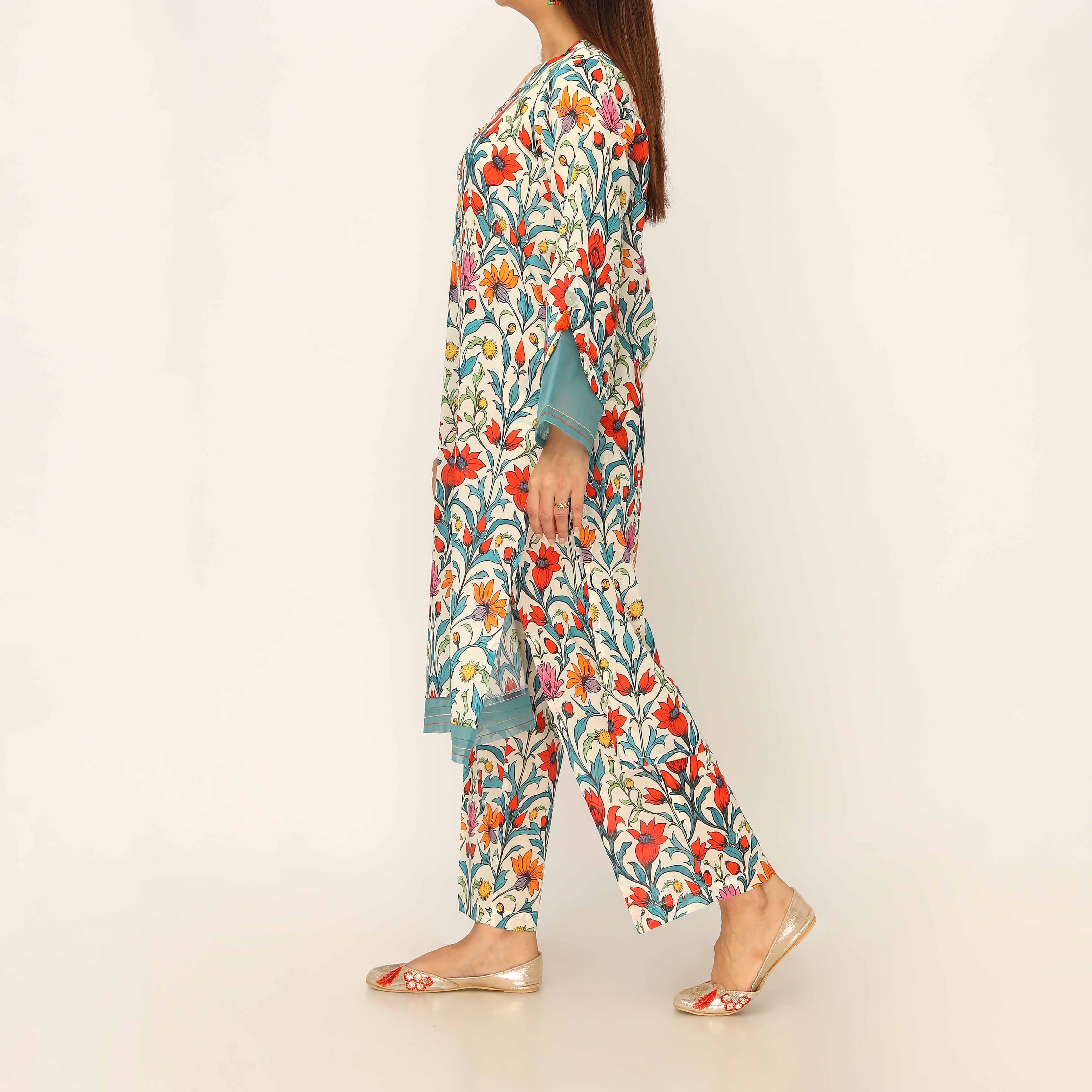 2PC- Digital Printed Cambric Co-ord Set PS5166 - Image 3