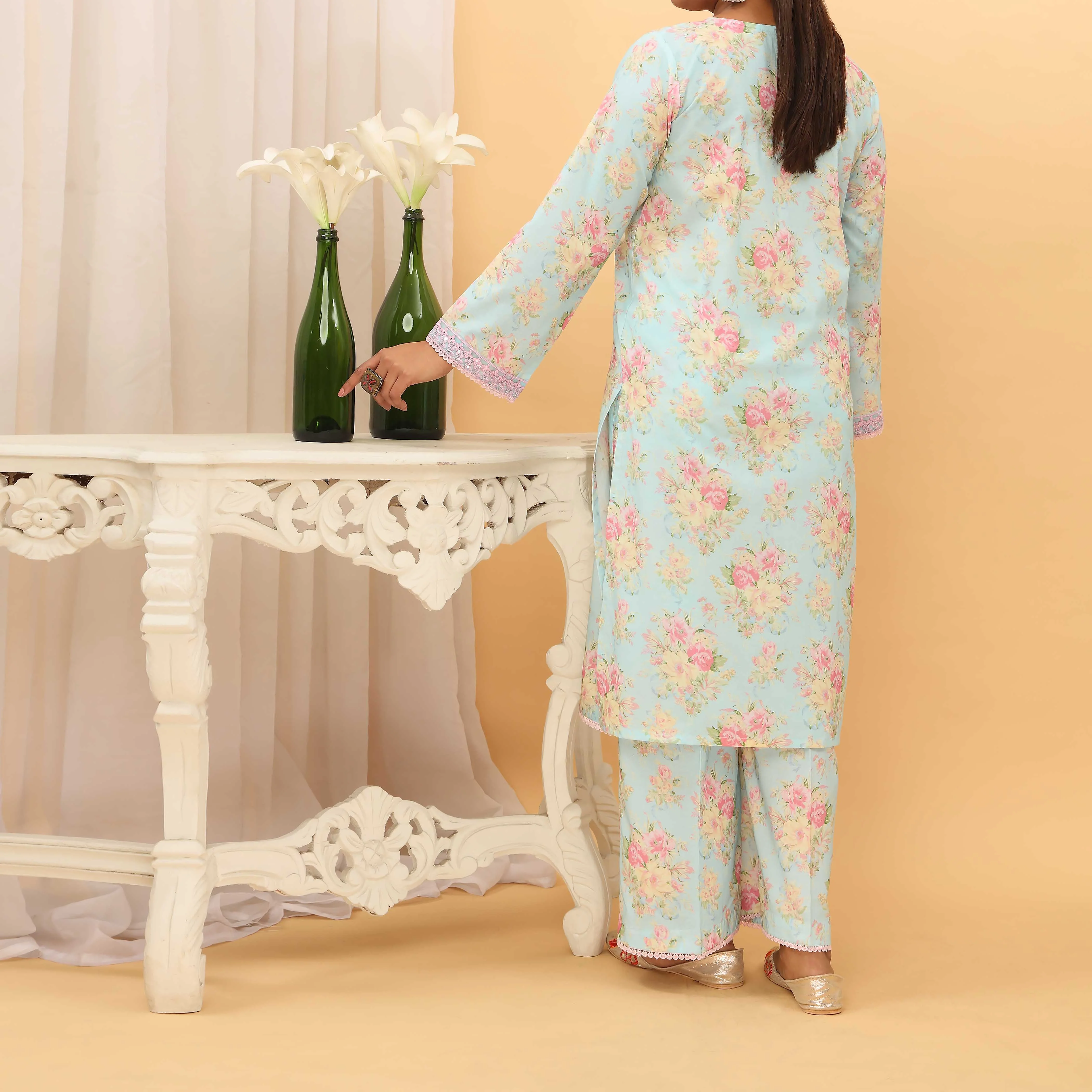 2PC- Digital Printed Cambric Suit PS5128 - Image 3