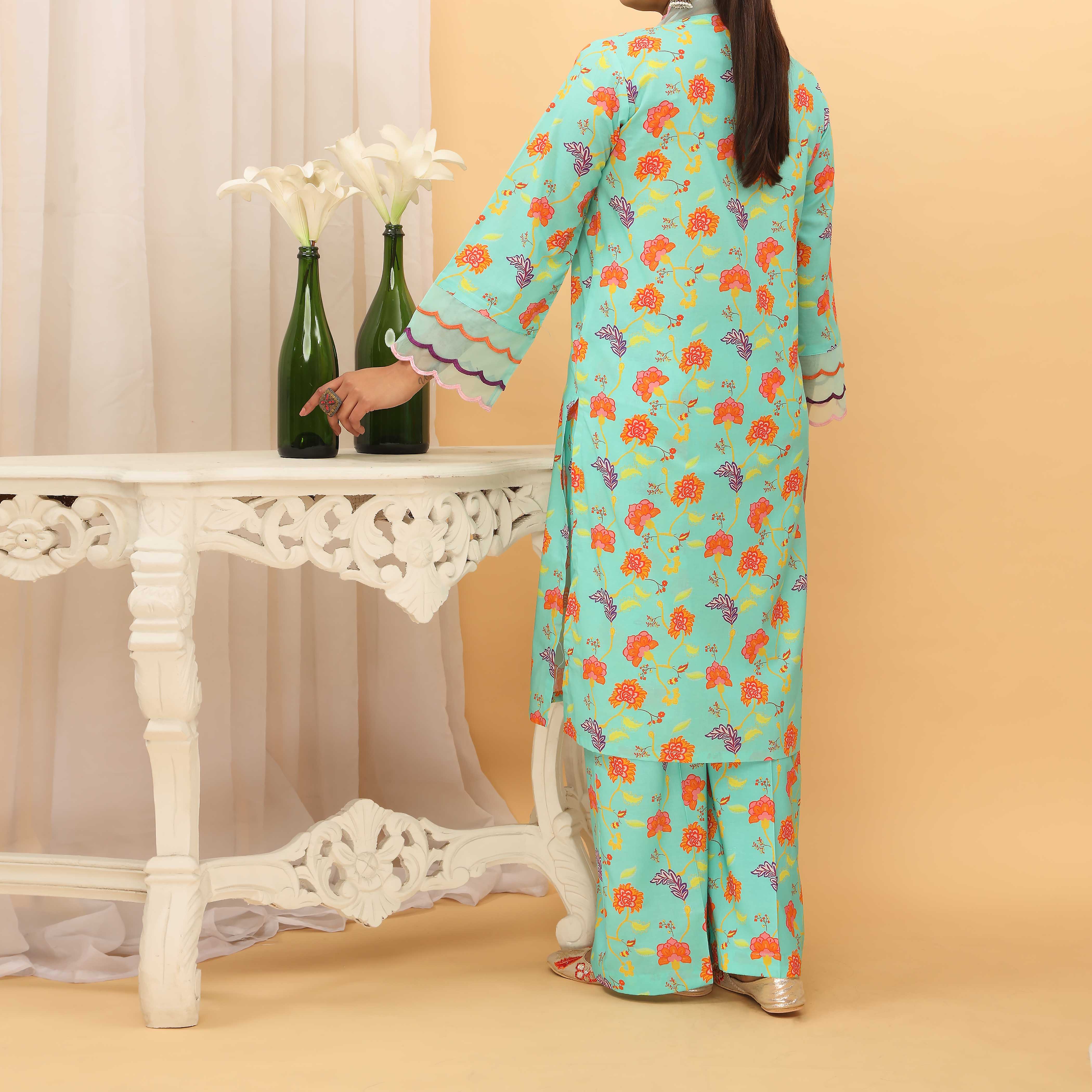 2PC- Digital Printed Cambric Suit PS5130 - Image 3