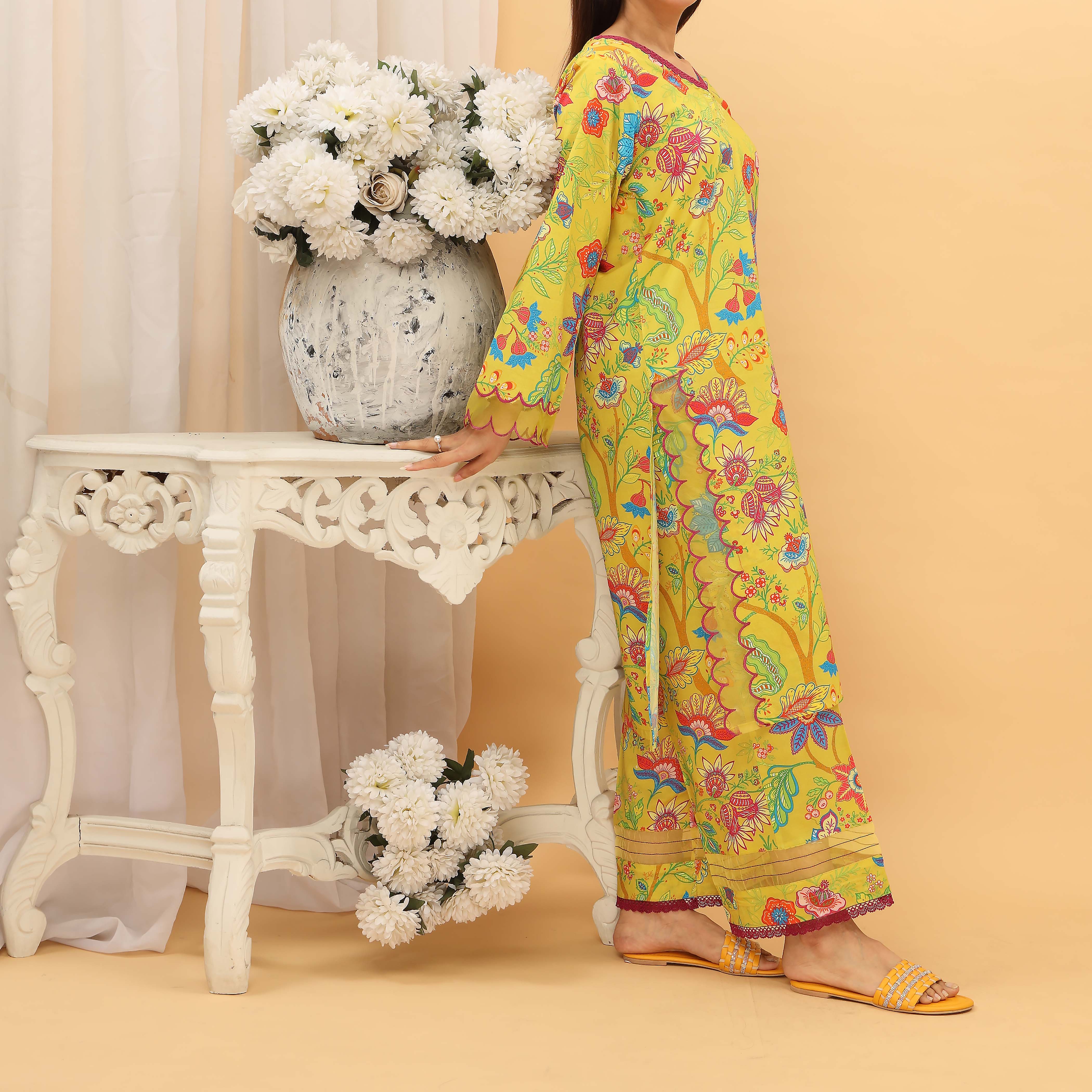 2PC- Digital Printed Cambric Suit PS5134 - Image 2