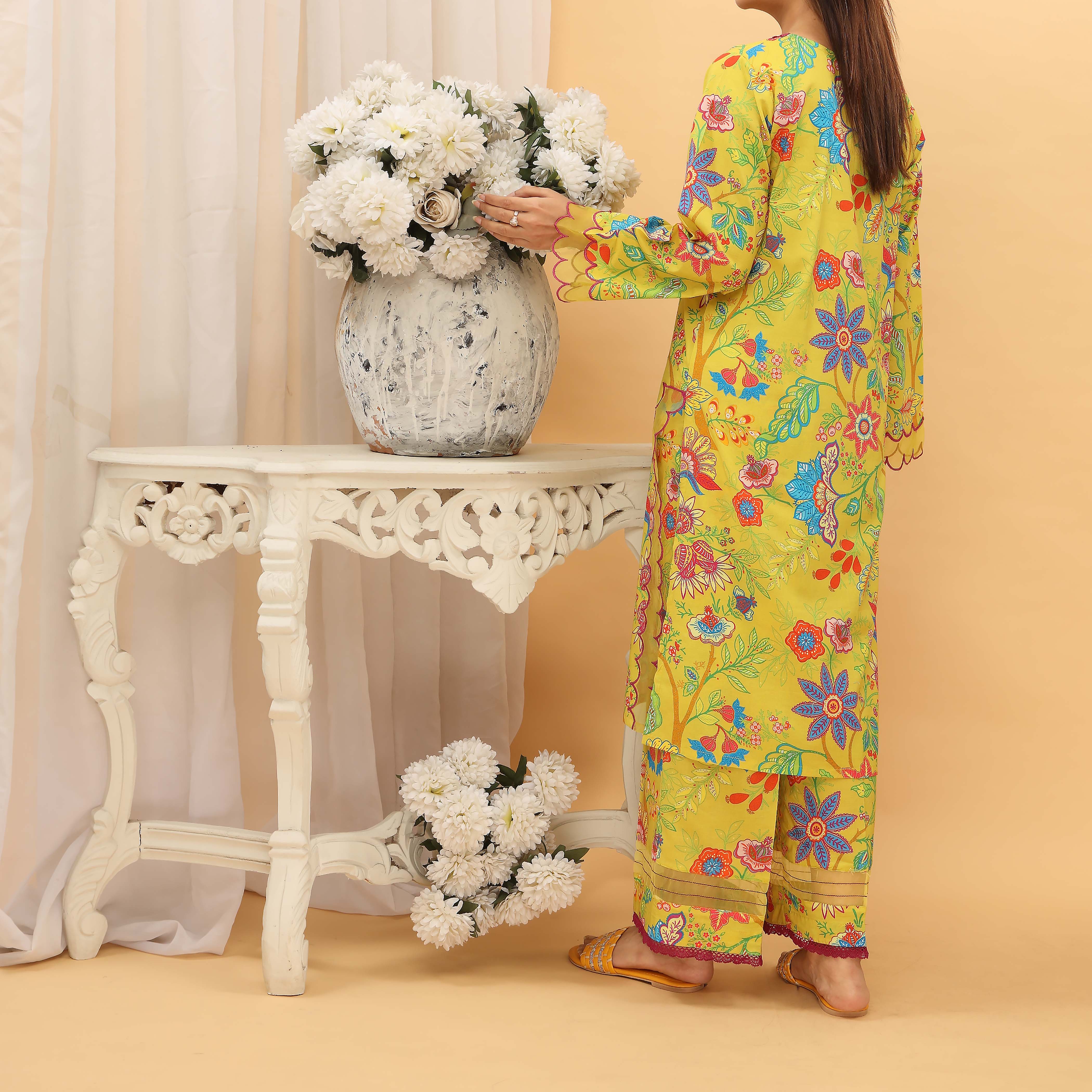 2PC- Digital Printed Cambric Suit PS5134 - Image 3