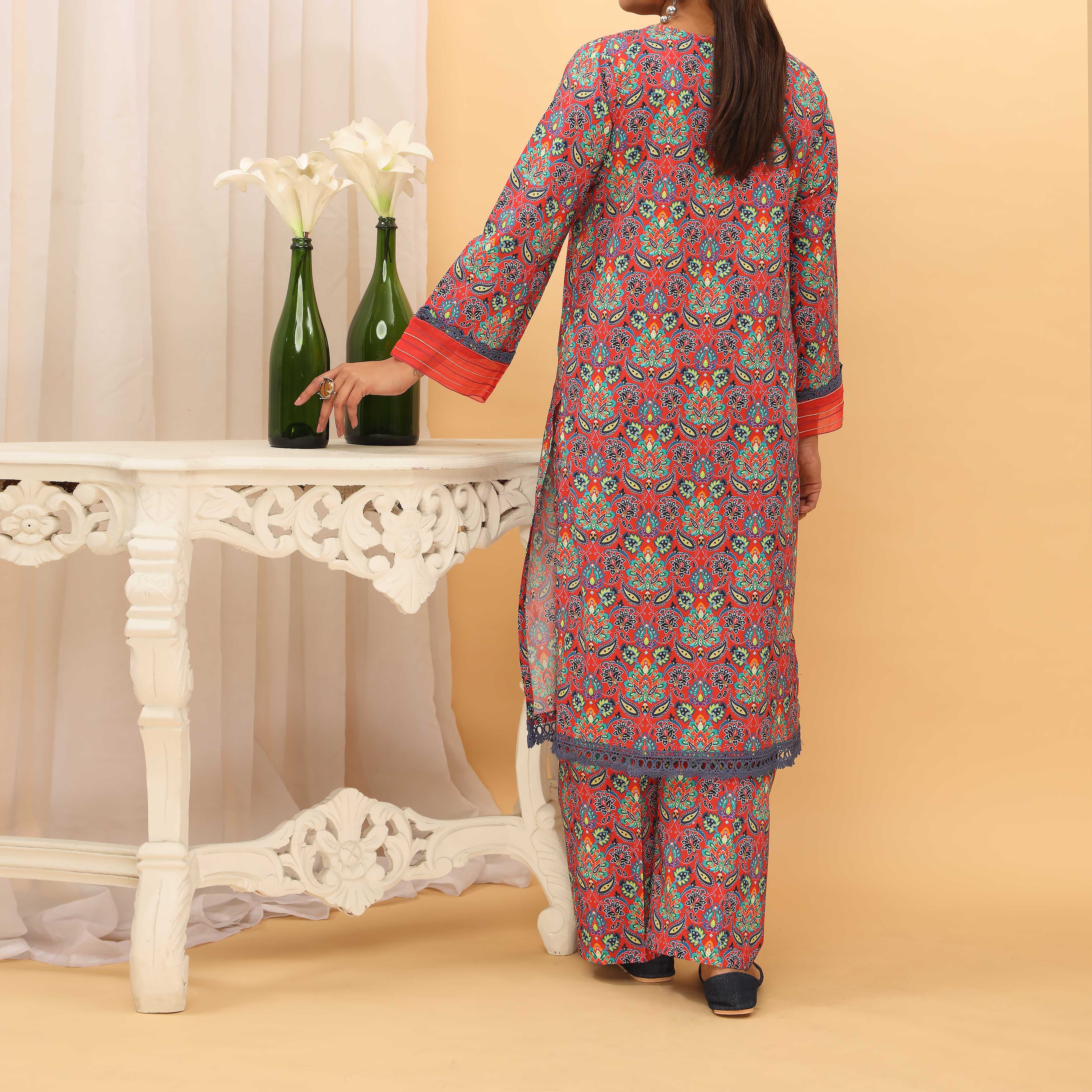 2PC- Digital Printed Cambric Suit PS5167 - Image 3