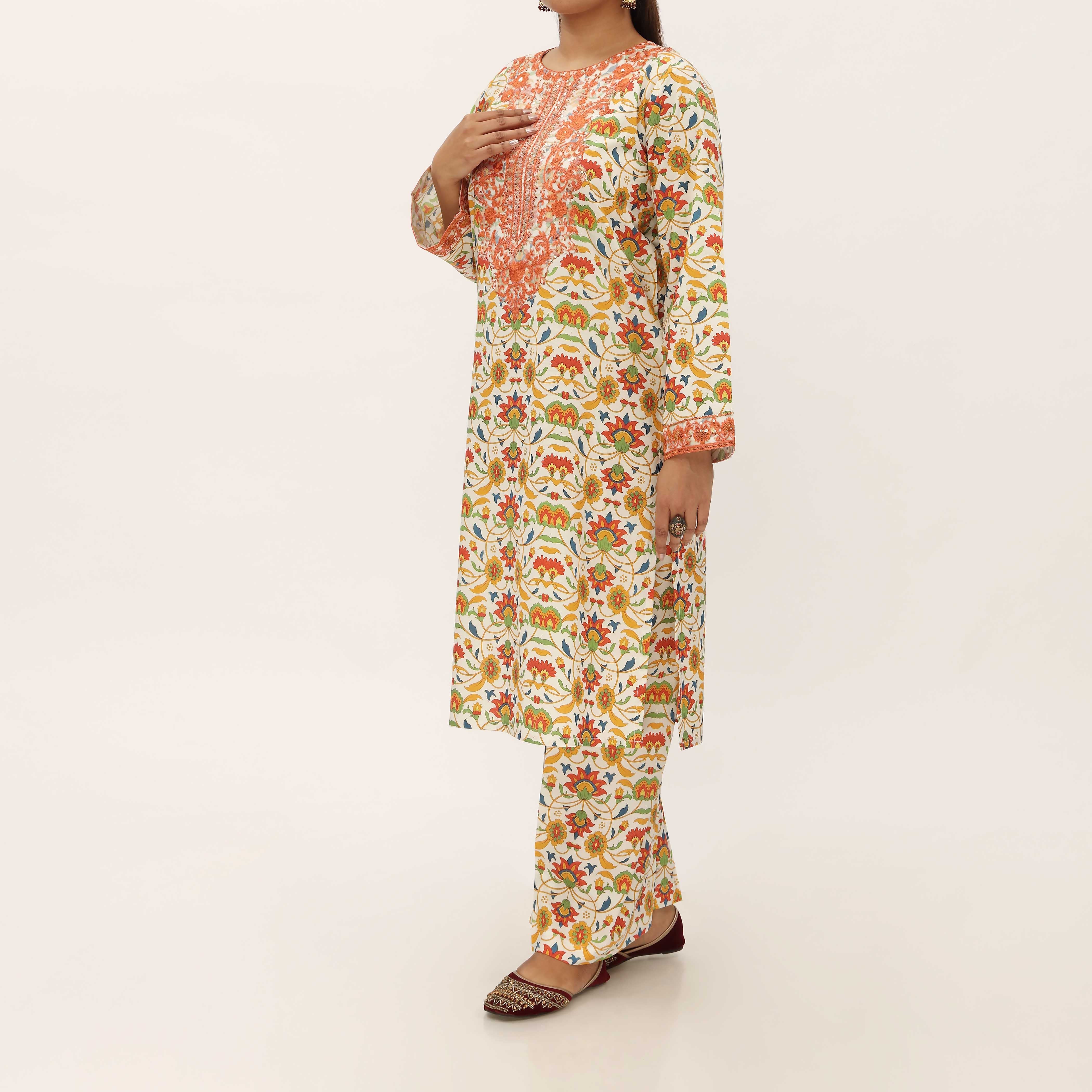 2PC- Digital Printed Cambric Suit PS5170 - Image 2