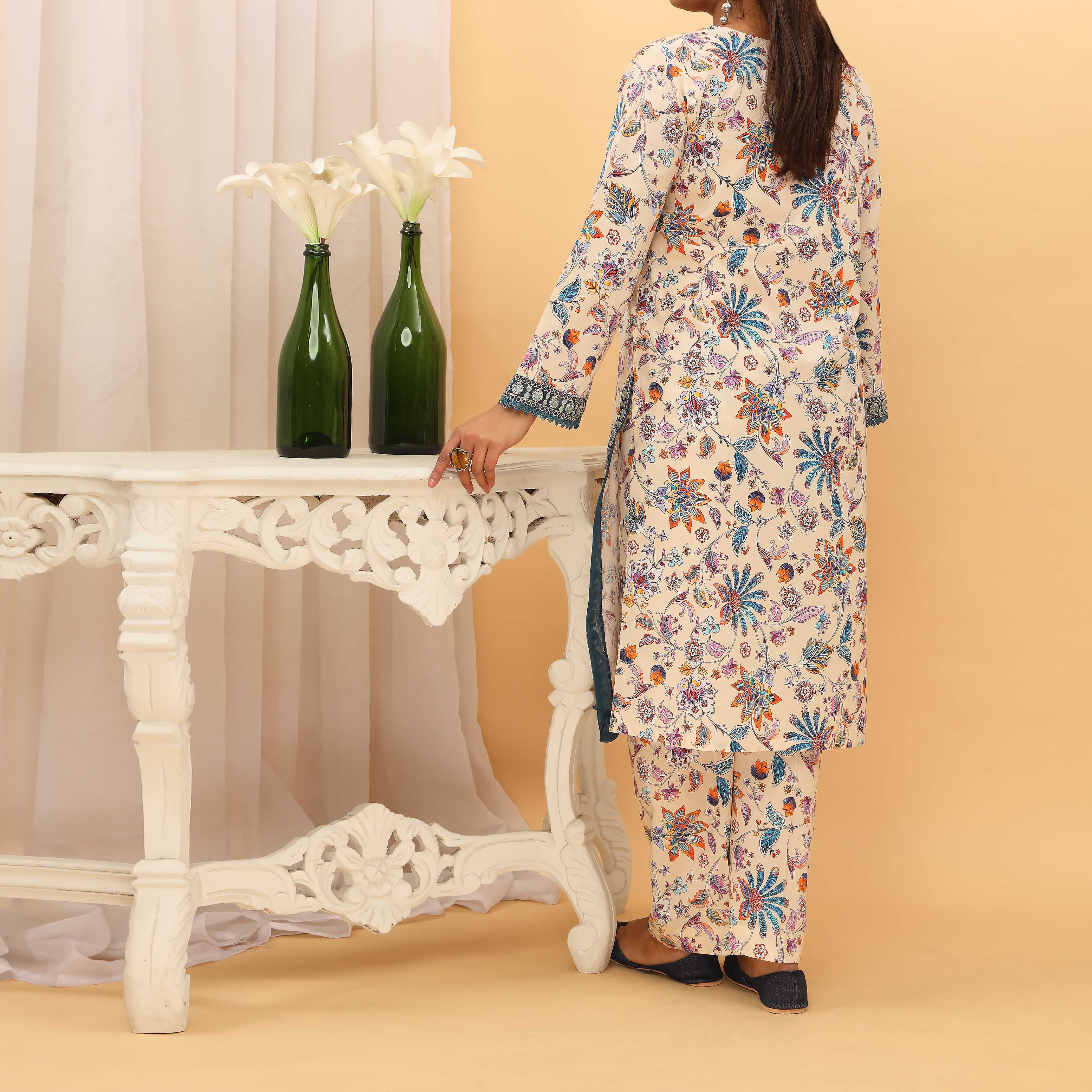 2PC- Digital Printed Cambric Suit PS5171 - Image 3