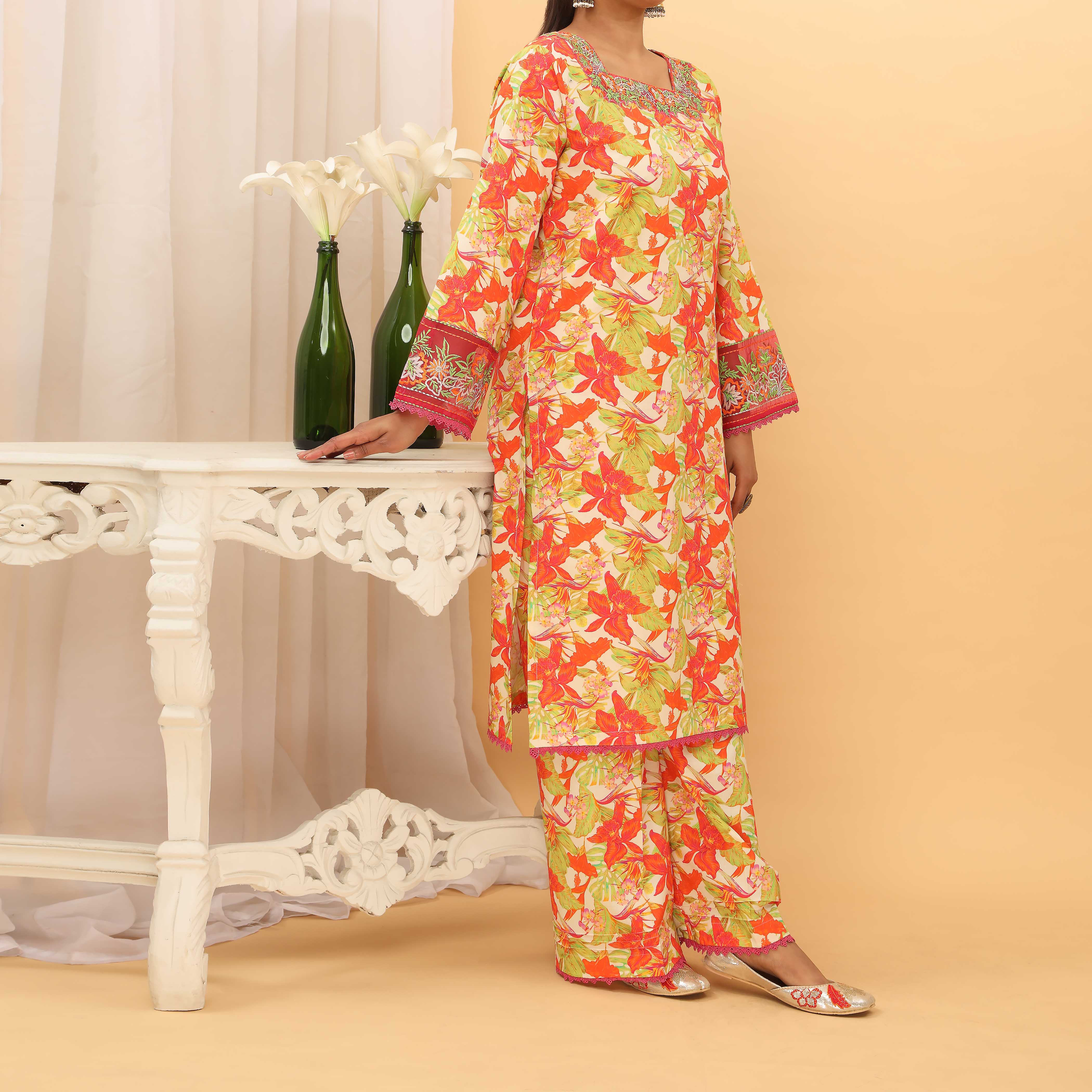2PC- Digital Printed Cambric Suit PS5172 - Image 2