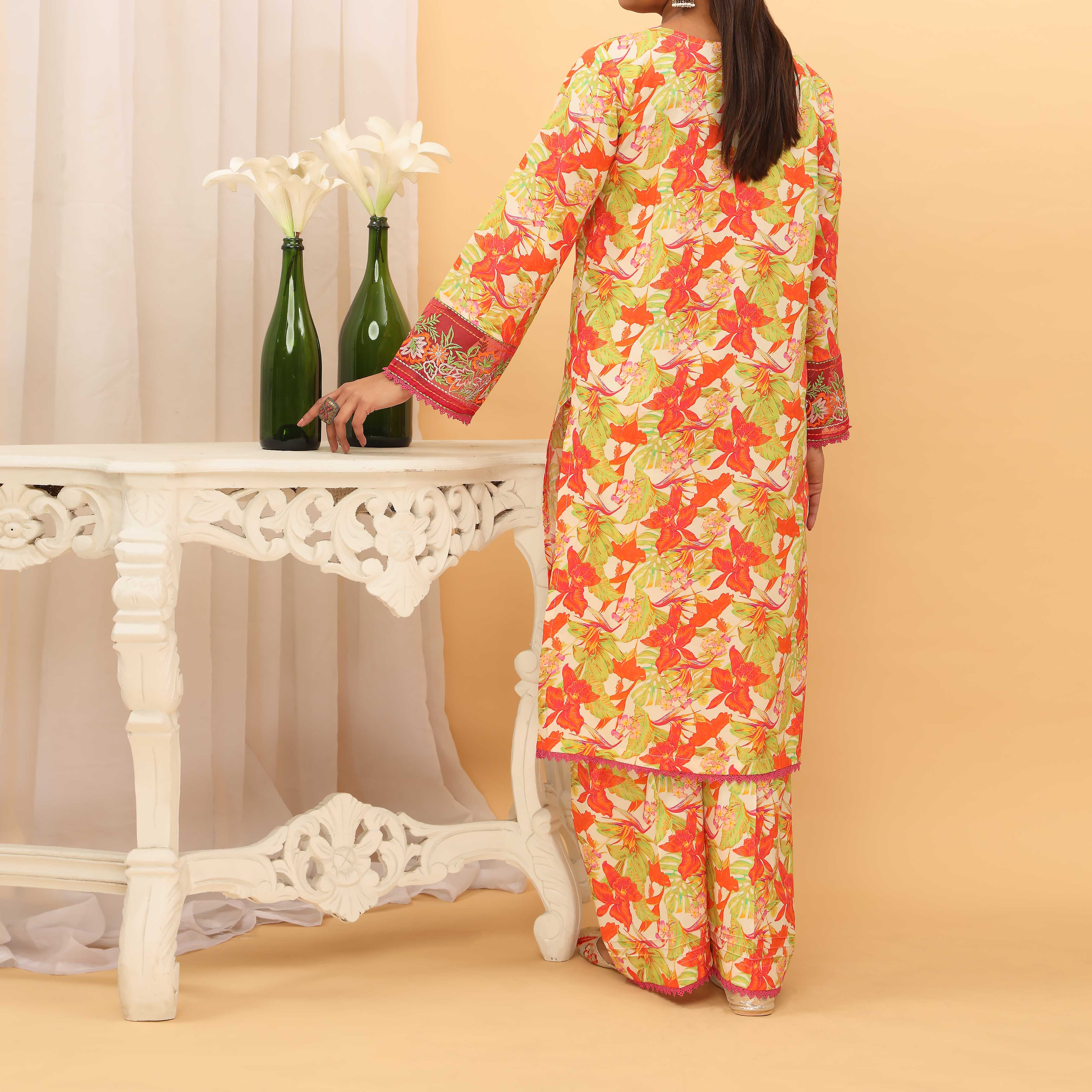 2PC- Digital Printed Cambric Suit PS5172 - Image 3
