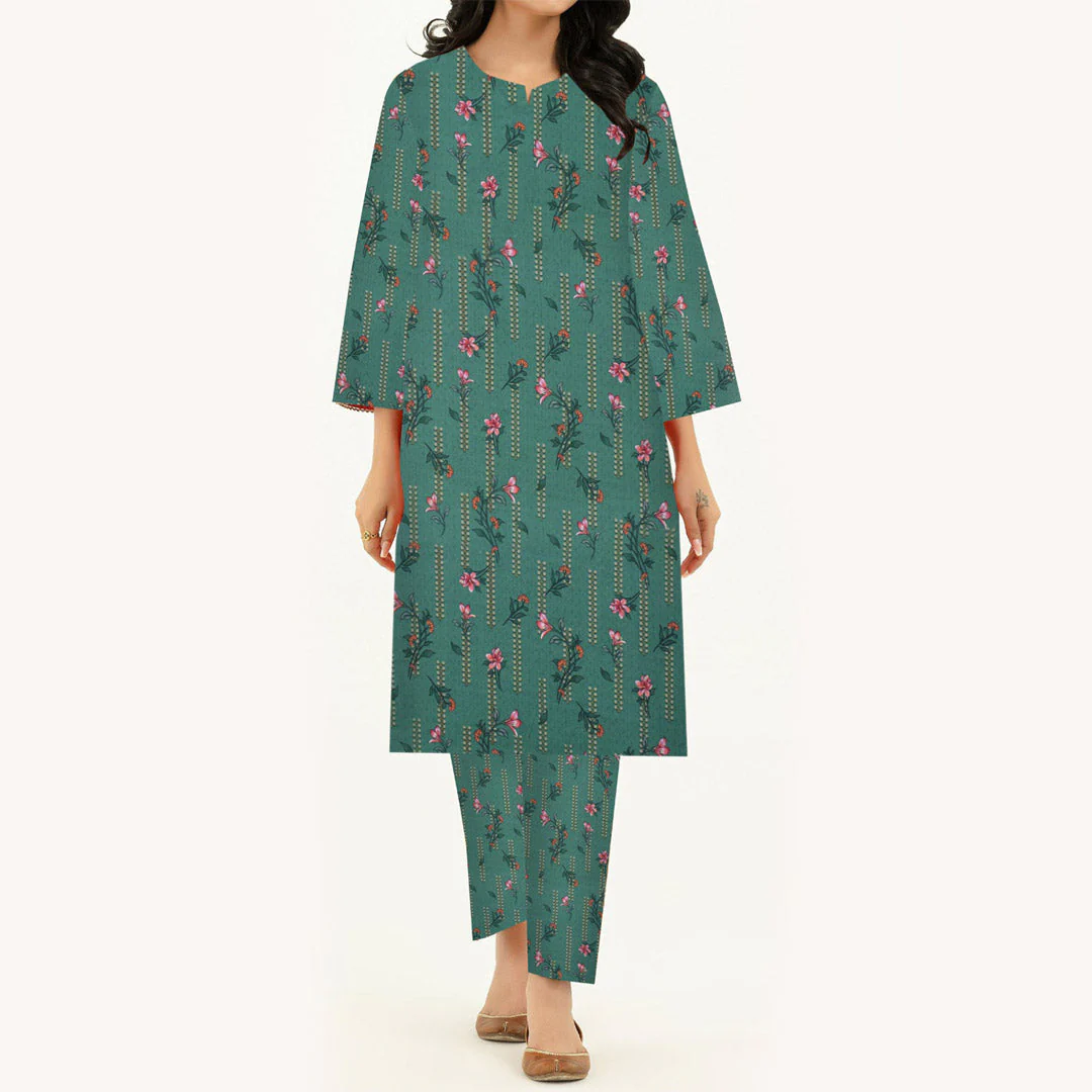 2PC- Unstitched Digital Printed Cambric Suit PW3343