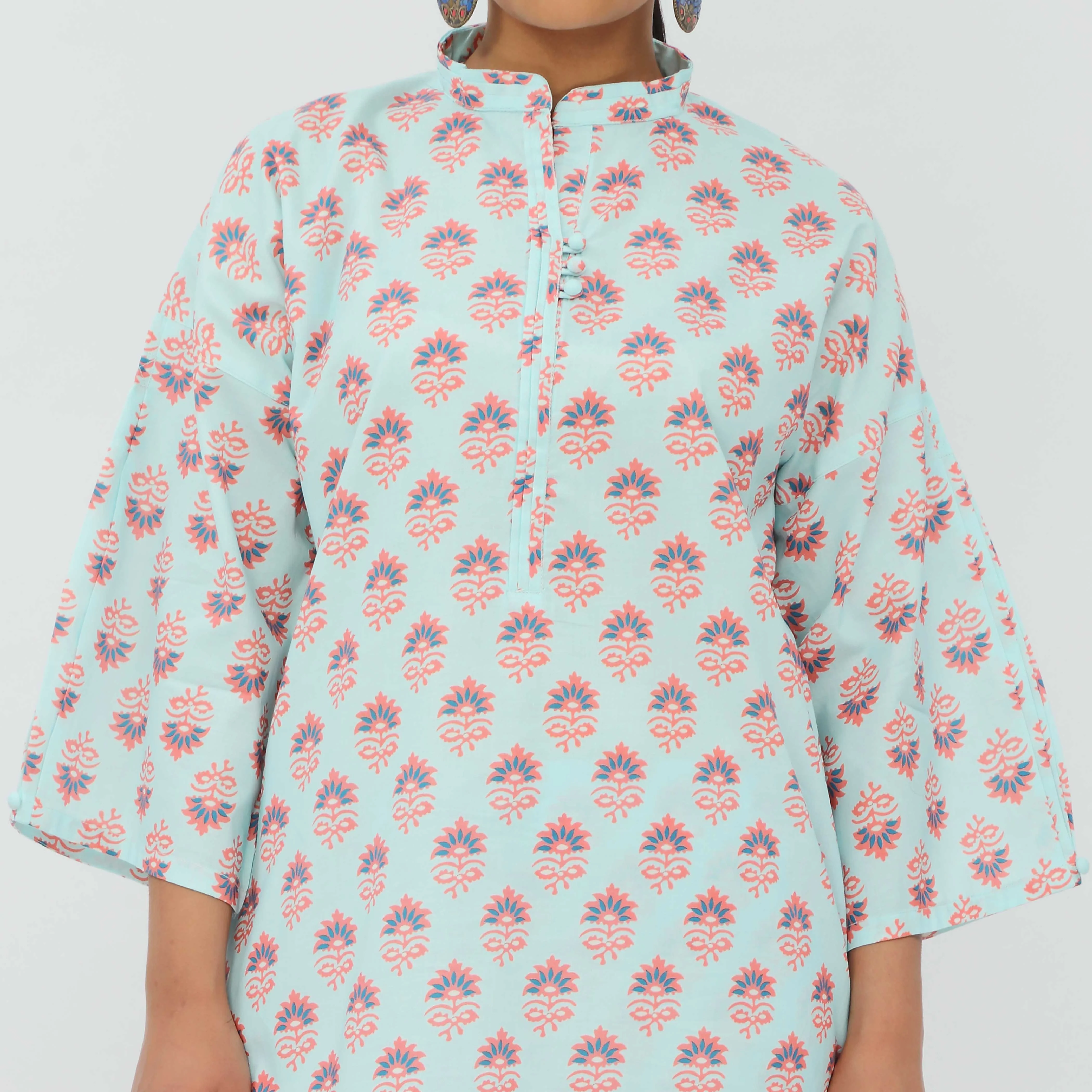 2PC- Digital Printed Cotton Cambric Co-ord Set PS5366 - Image 4