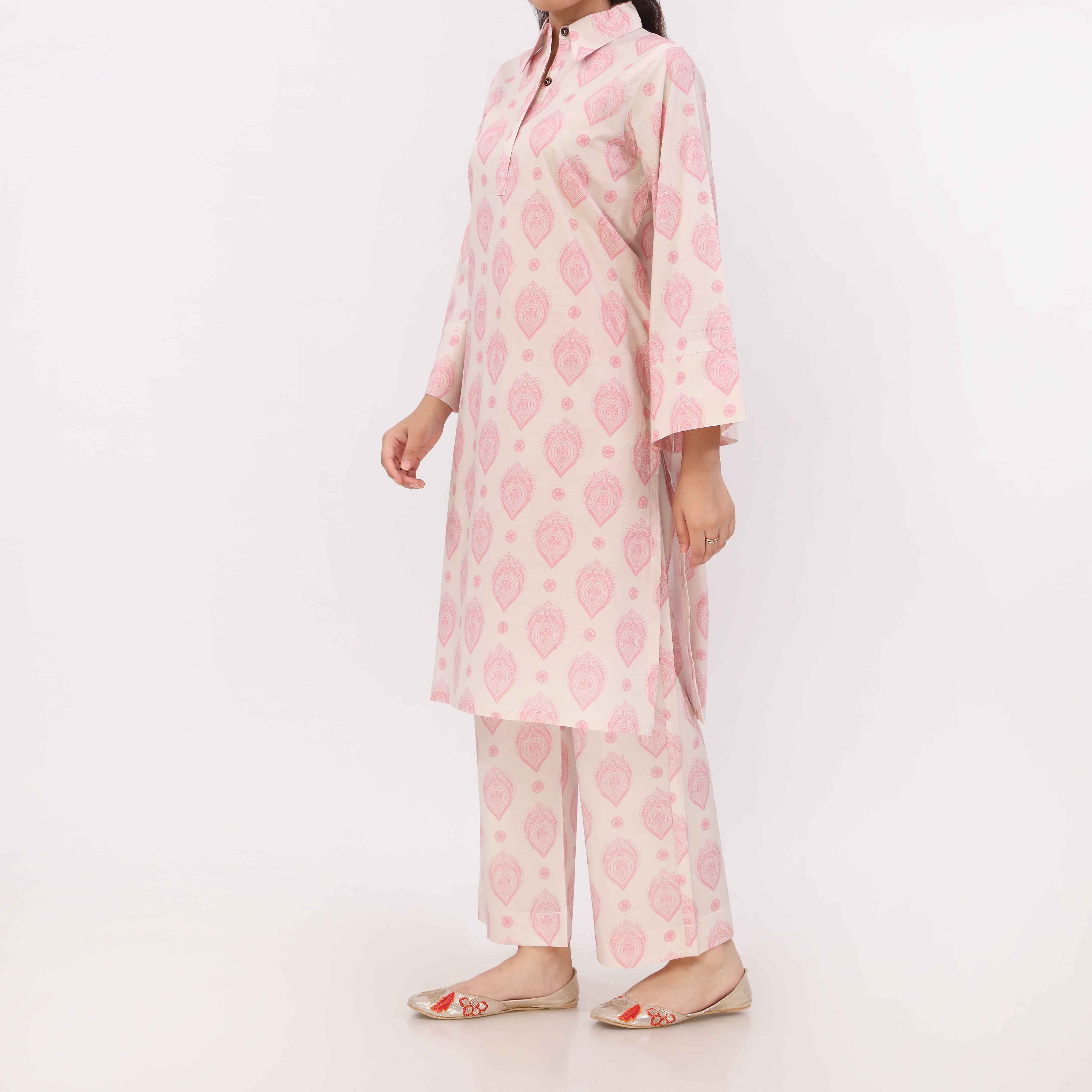 2PC Digital Printed Cotton Cambric Co-Ord Set PW5028 - Image 4