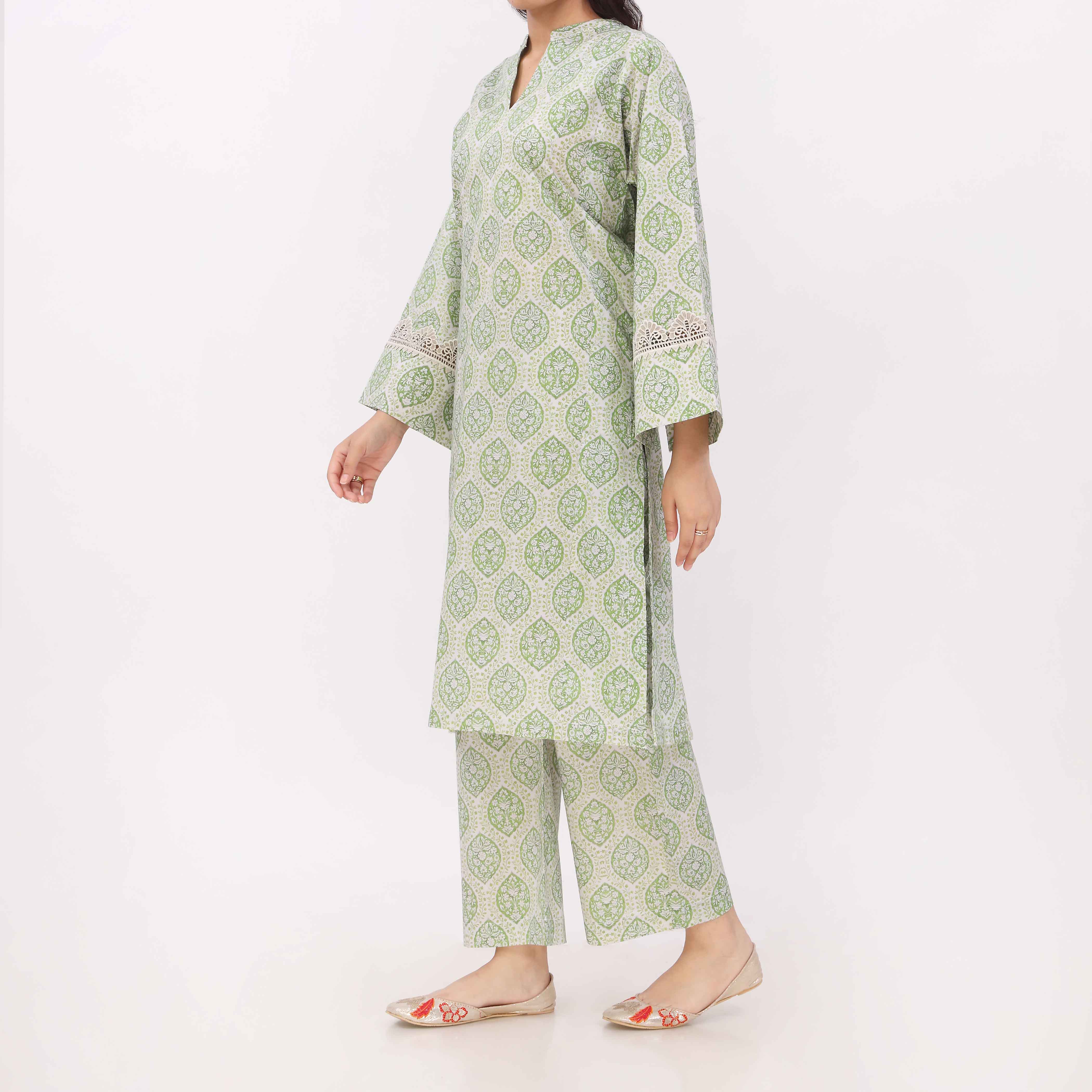2PC Digital Printed Cotton Cambric Co-Ord Set PW5032 - Image 4