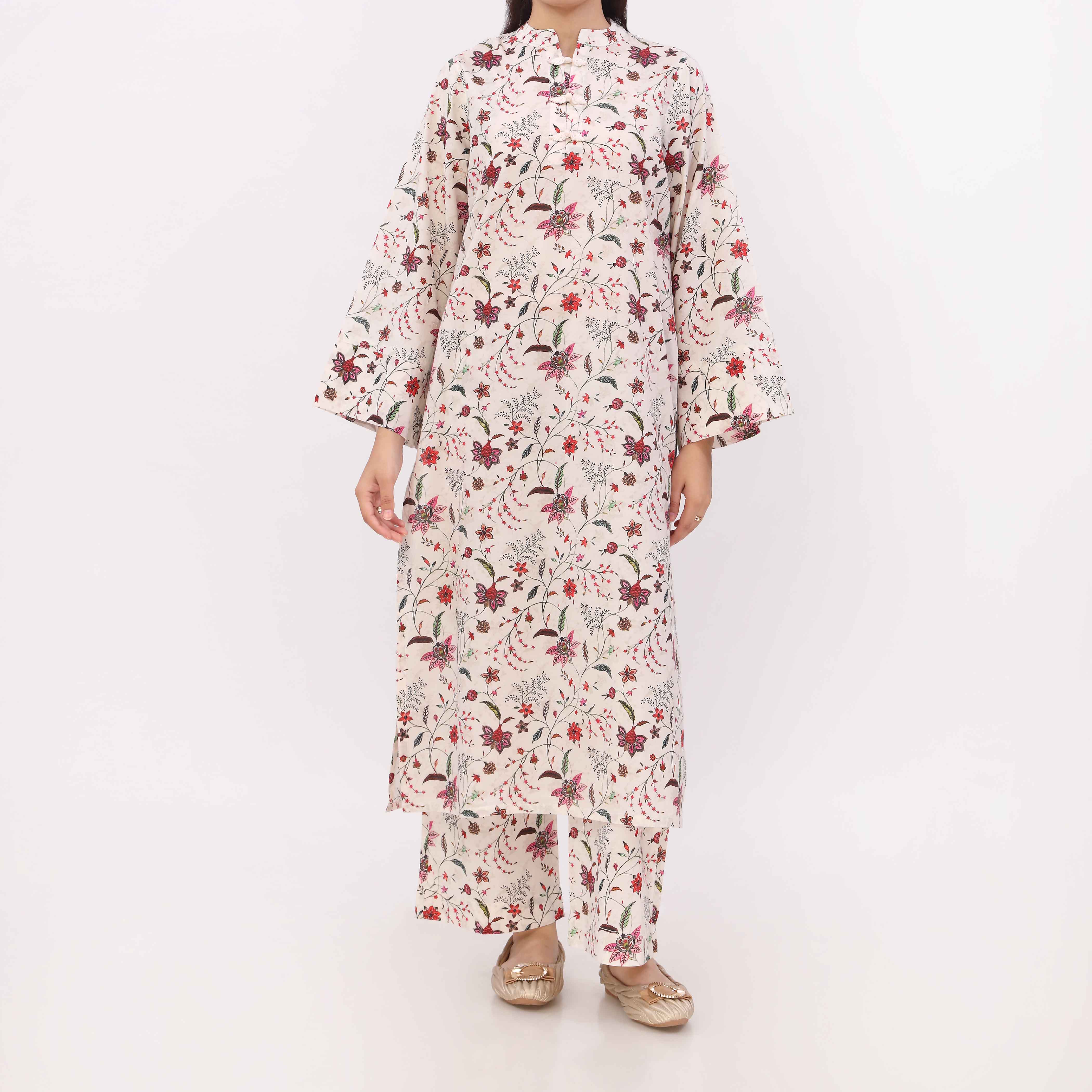2PC Digital Printed Cotton Cambric Co-Ord Set PW5033 - Image 2