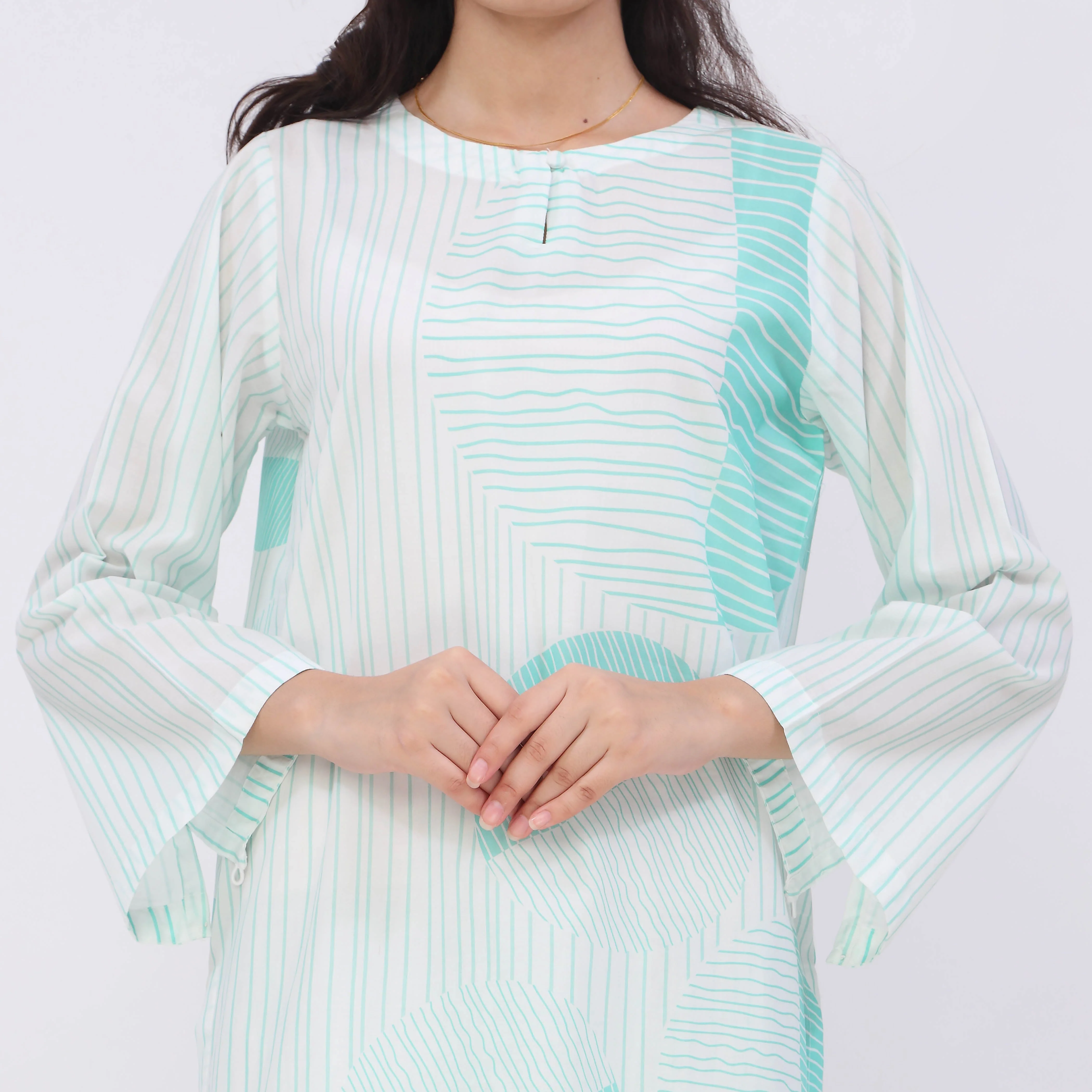 2PC- Digital Printed Cotton Cambric Co-Ord Set PW5064 - Image 3