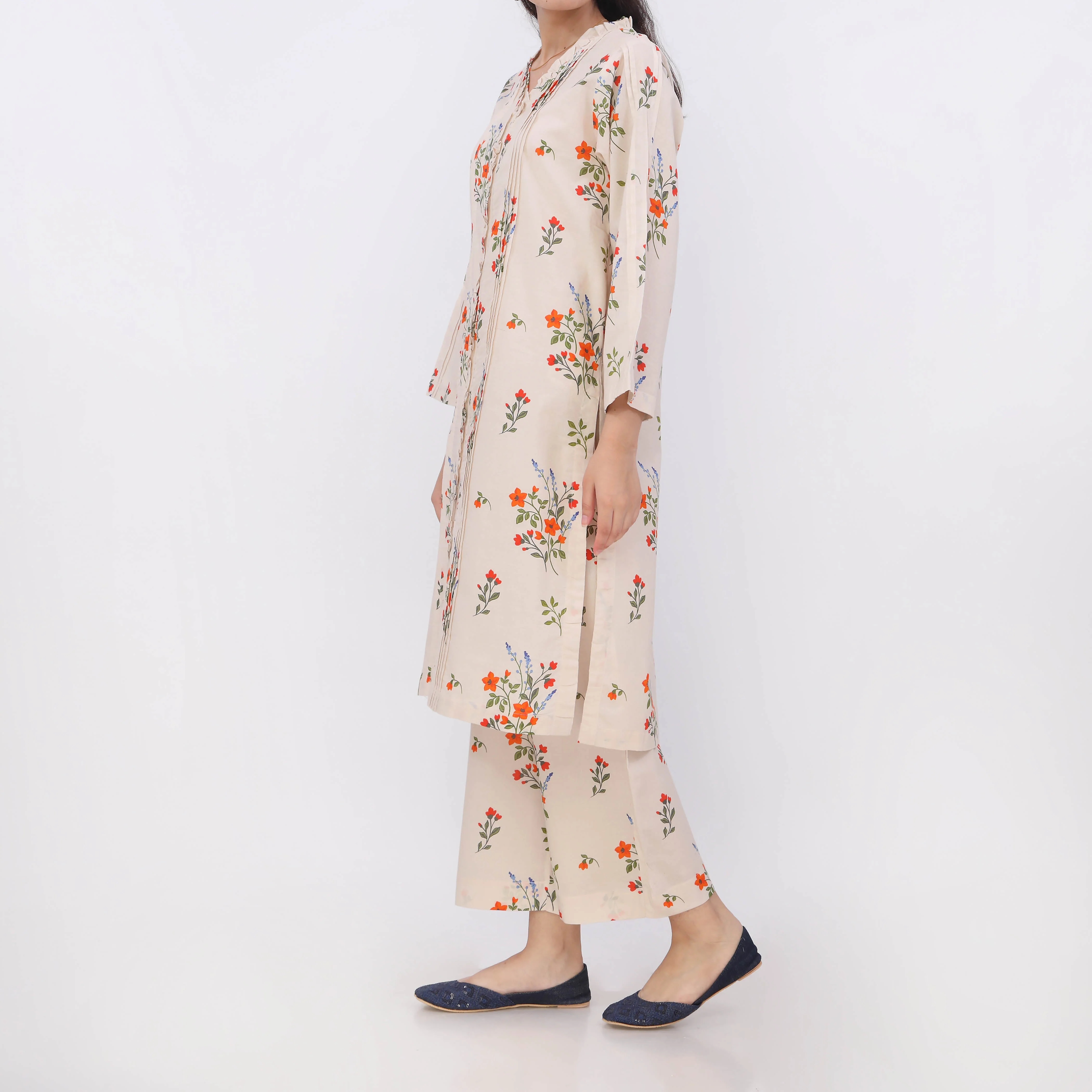 2PC- Digital Printed Cotton Cambric Co-Ord Set PW5068 - Image 4