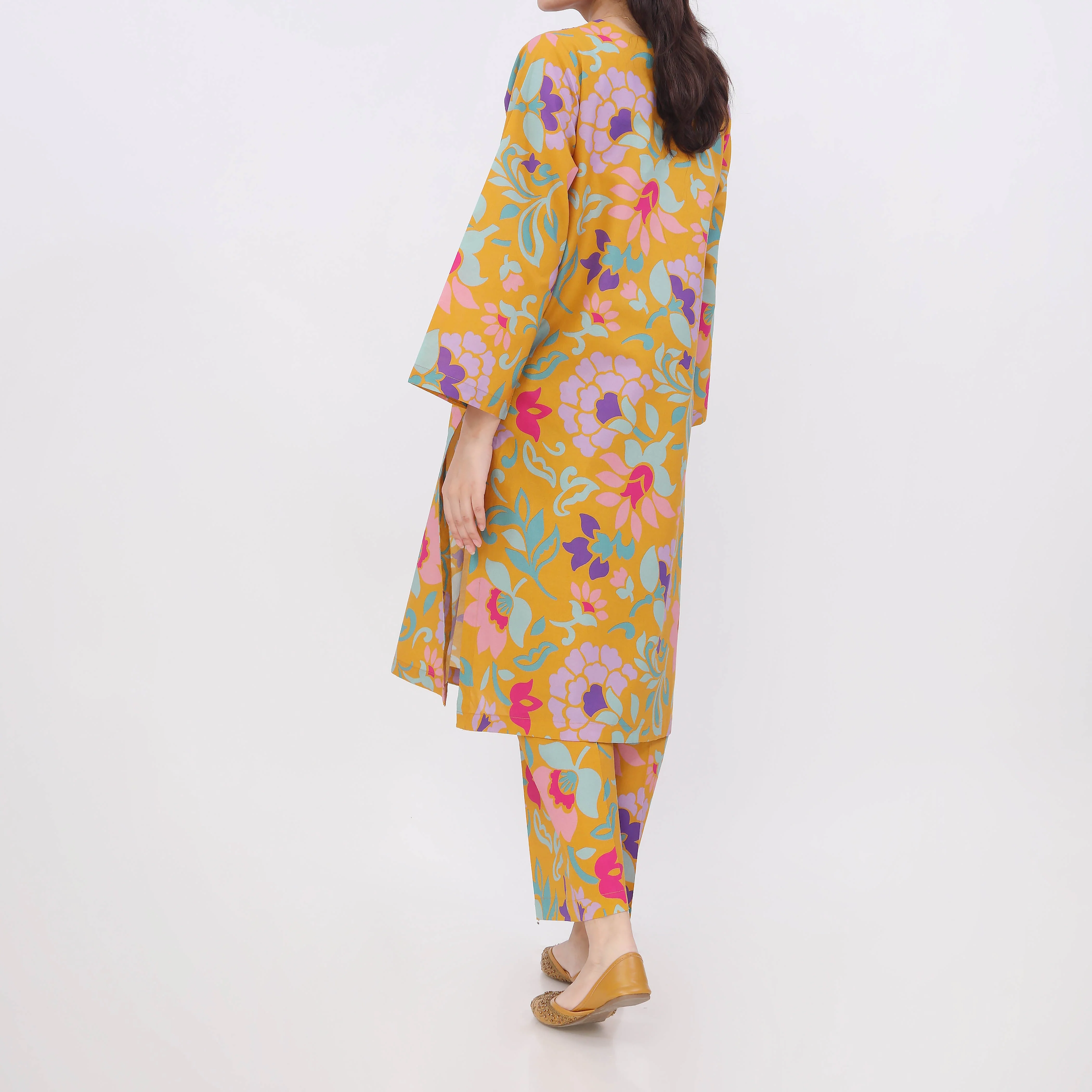 2PC- Digital Printed Cotton Cambric Co-Ord Set PW5074 - Image 5