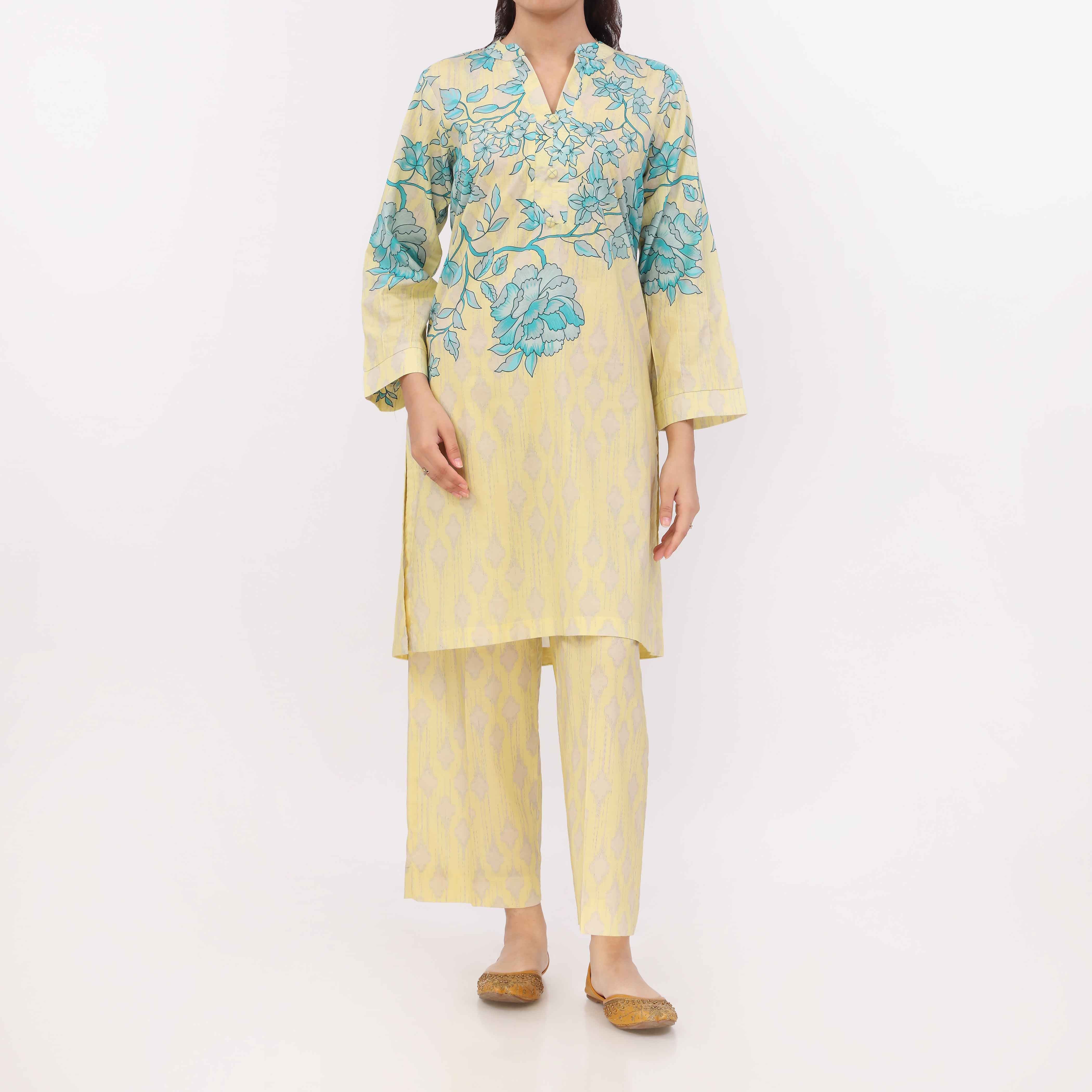 2PC Digital Printed Cotton Cambric Co-Ord Set PW5102 - Image 2