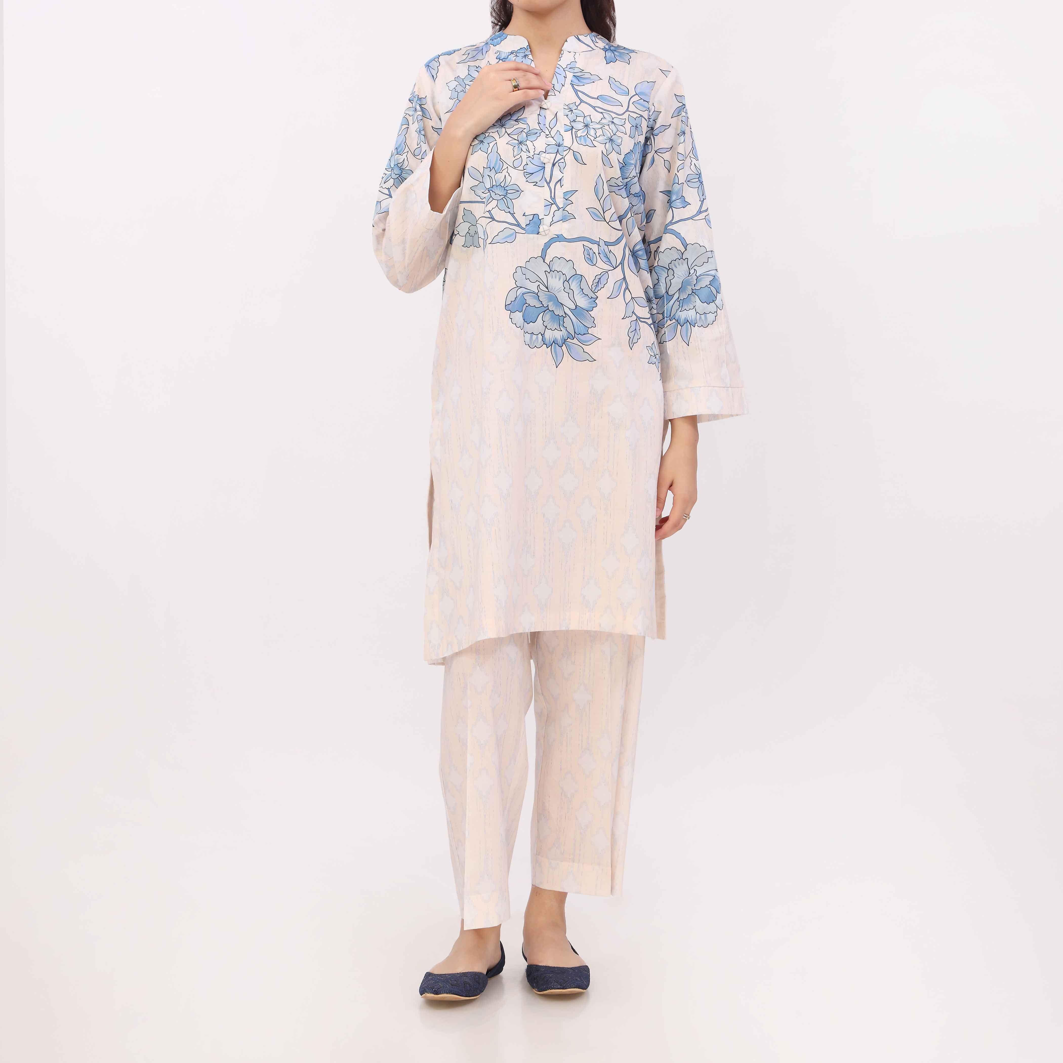 2PC Digital Printed Cotton Cambric Co-Ord Set PW5103 - Image 2