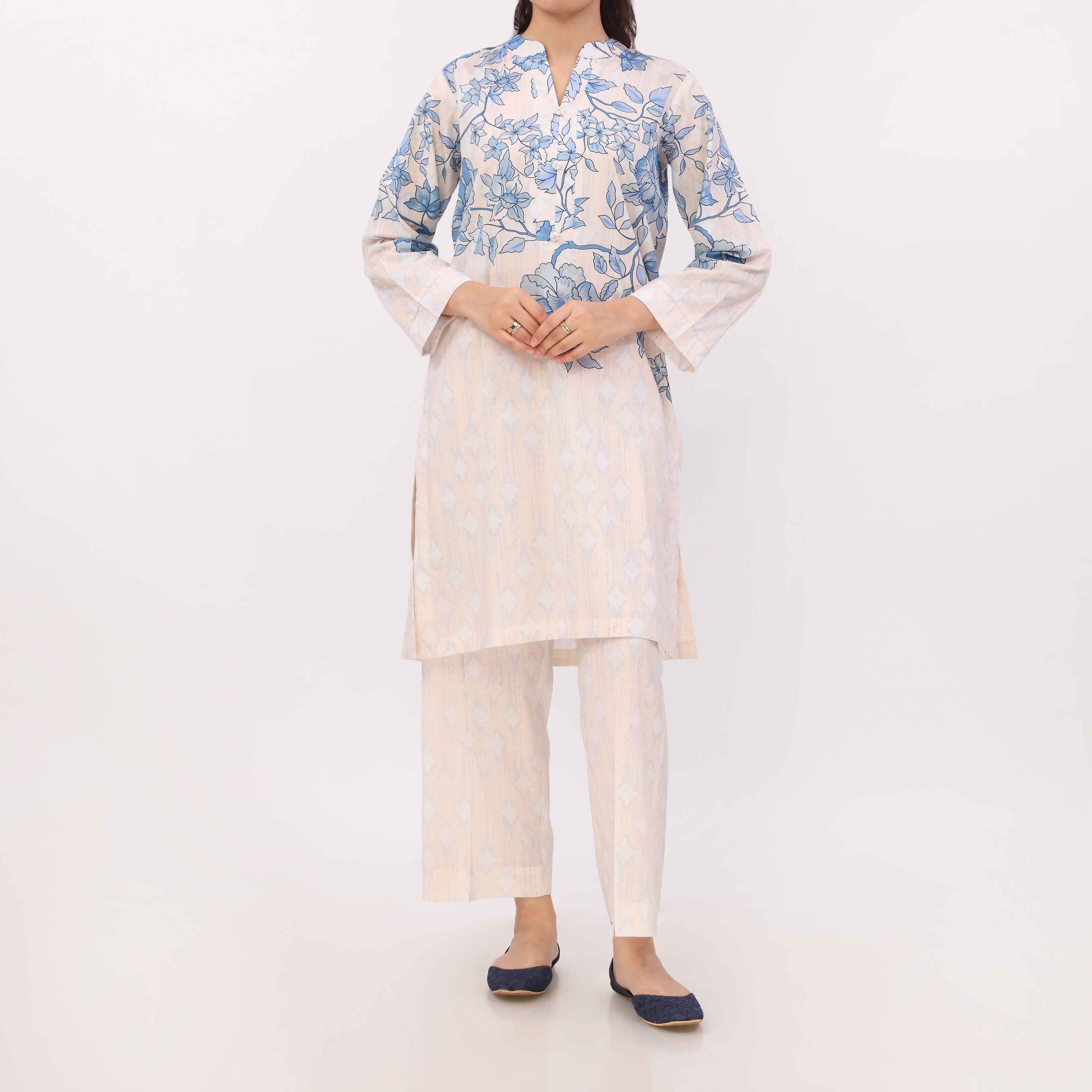 2PC Digital Printed Cotton Cambric Co-Ord Set PW5103 - Image 3