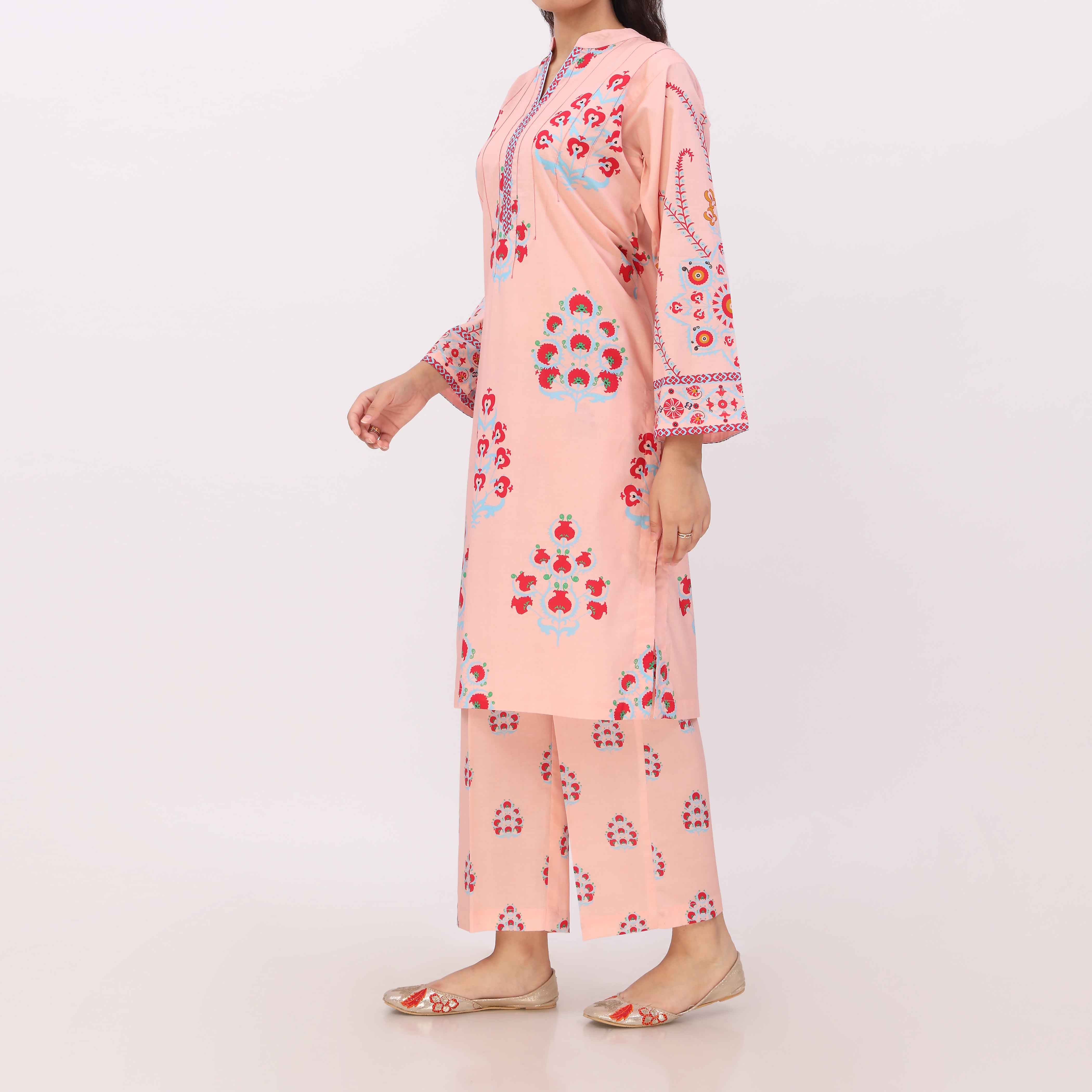 2PC Digital Printed Cotton Cambric Co-Ord Set PW5106 - Image 4