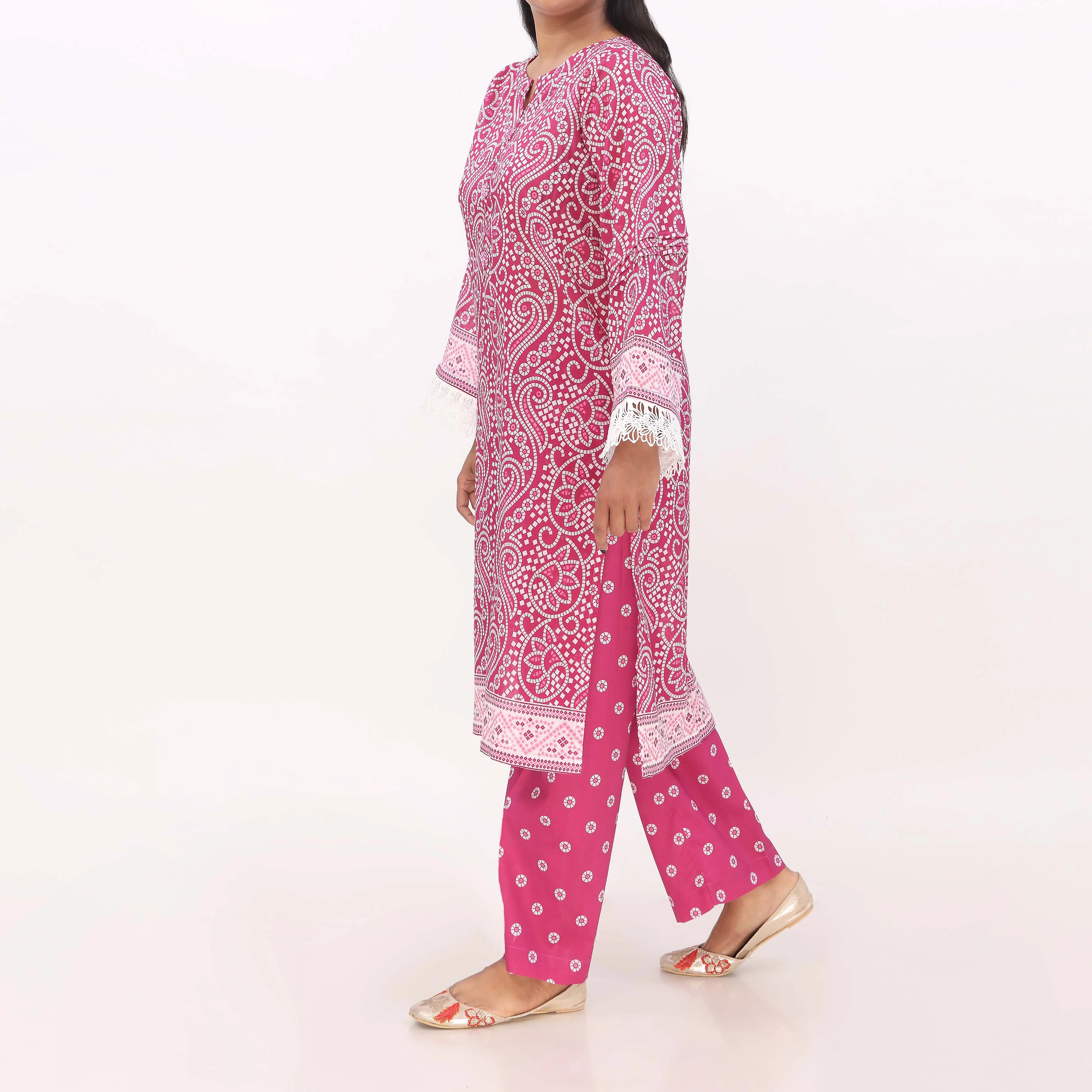 2PC- Digital Printed Cotton Cambric Suit PS5437 - Image 4