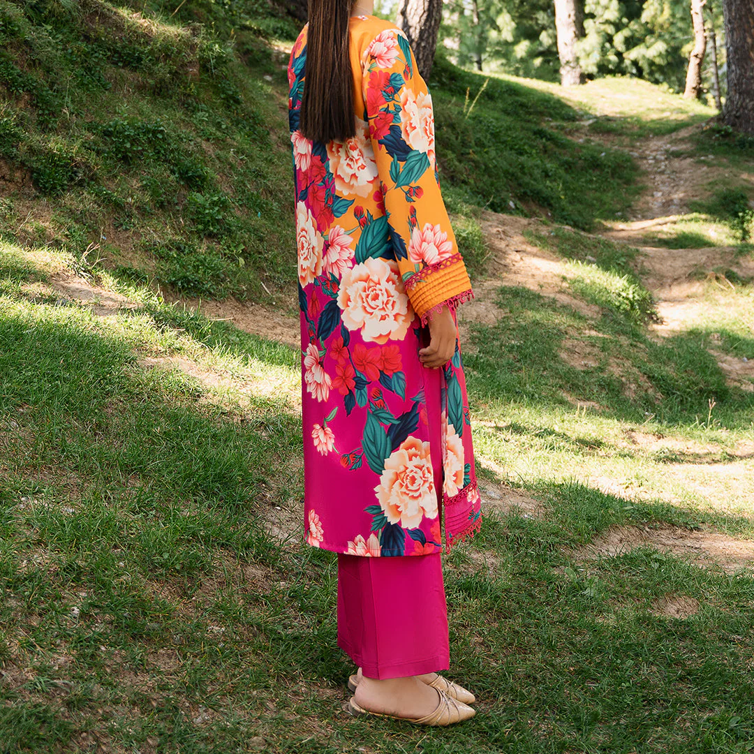2PC- Digital Printed Grip Silk Suit PW4118 - Image 2