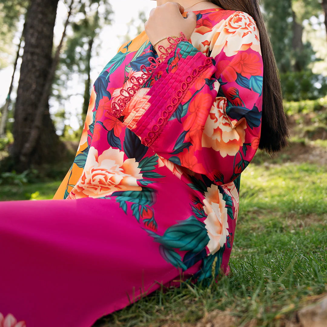 2PC- Digital Printed Grip Silk Suit PW4118 - Image 3