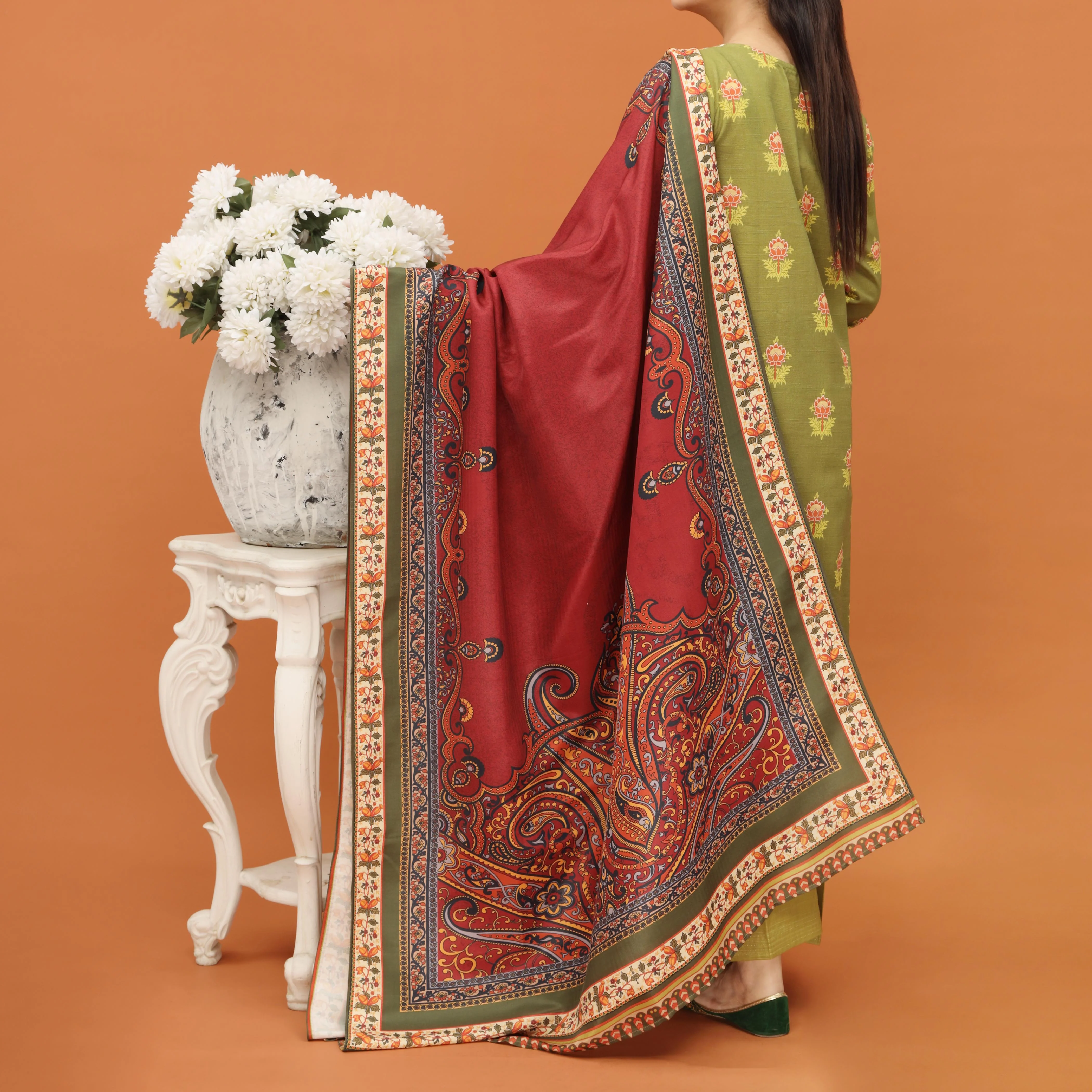2PC- Digital Printed Khaddar Suit PW4147 - Image 3