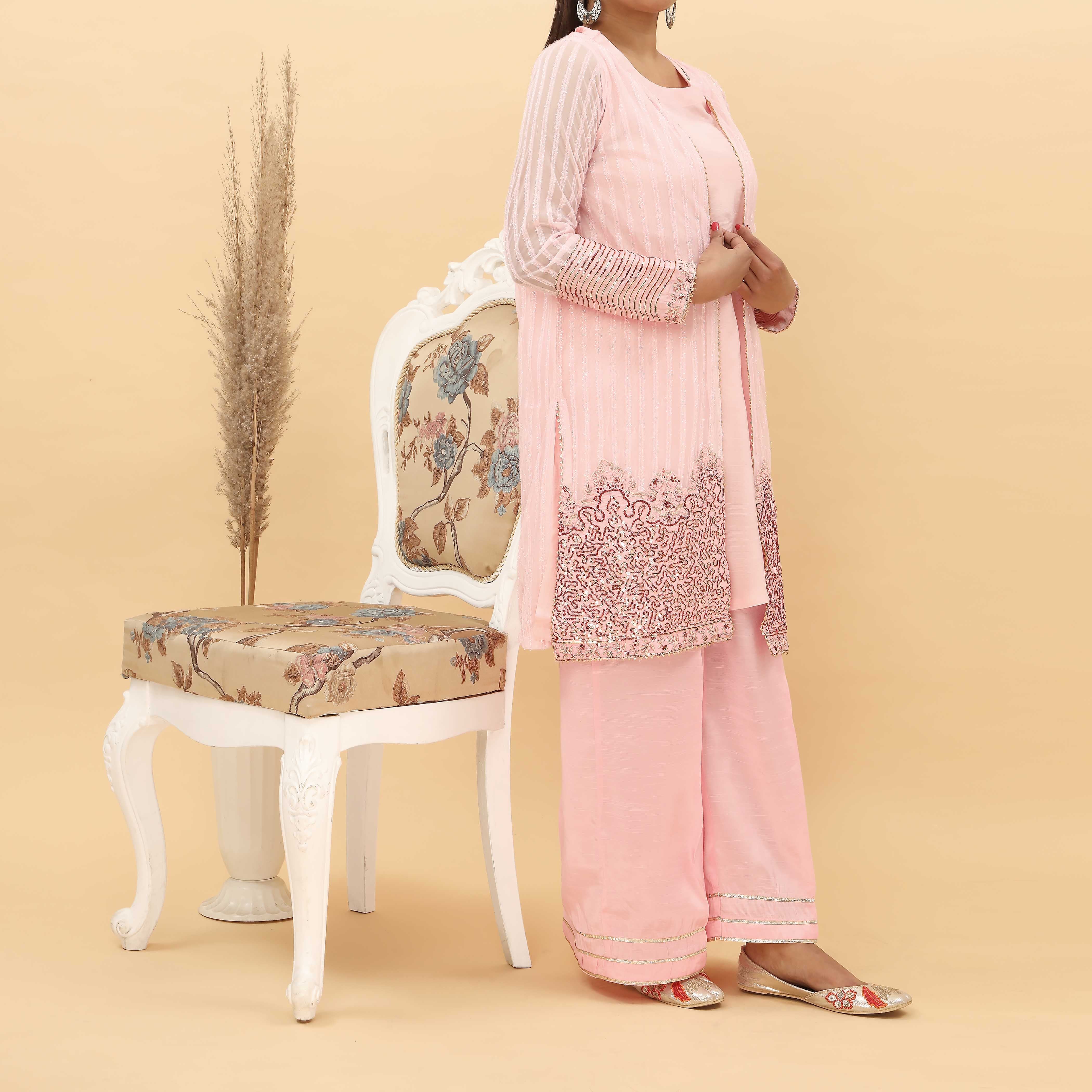 2PC- Dyed Raw Silk Suit PS4966 - Image 2