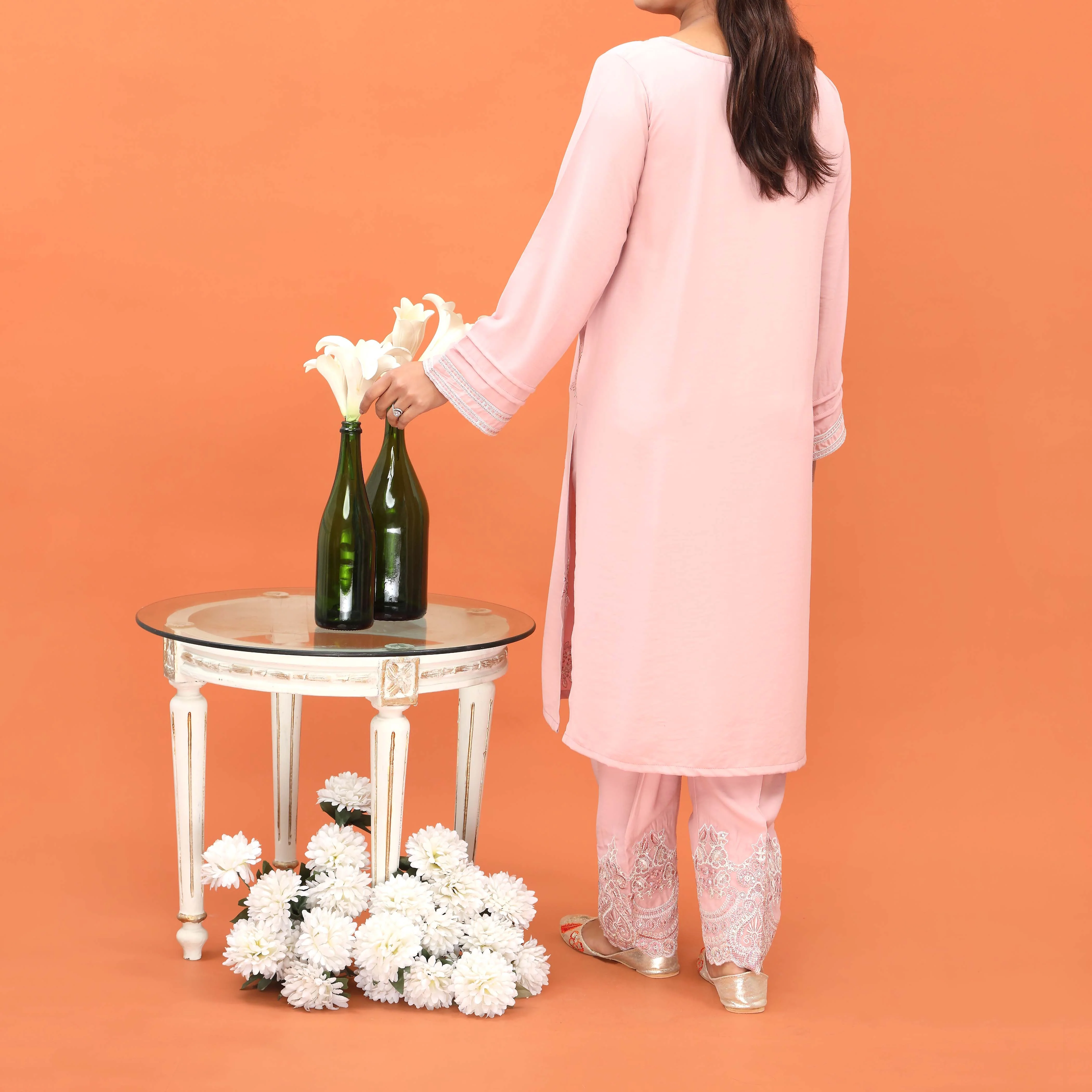 2PC- Embellished Grip Silk Co-ord Set PF5006 - Image 3