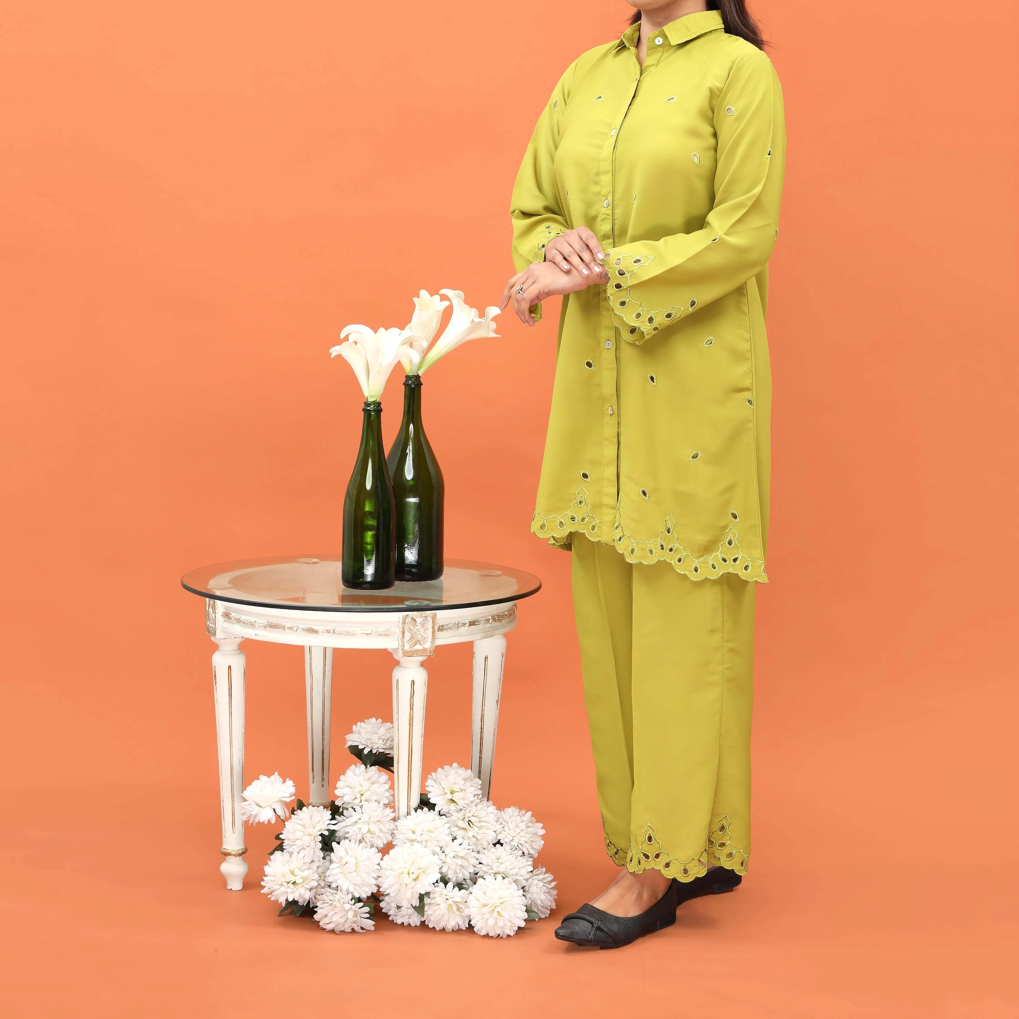 2PC- Embellished Grip Silk Co-ord Set PS5012 - Image 2