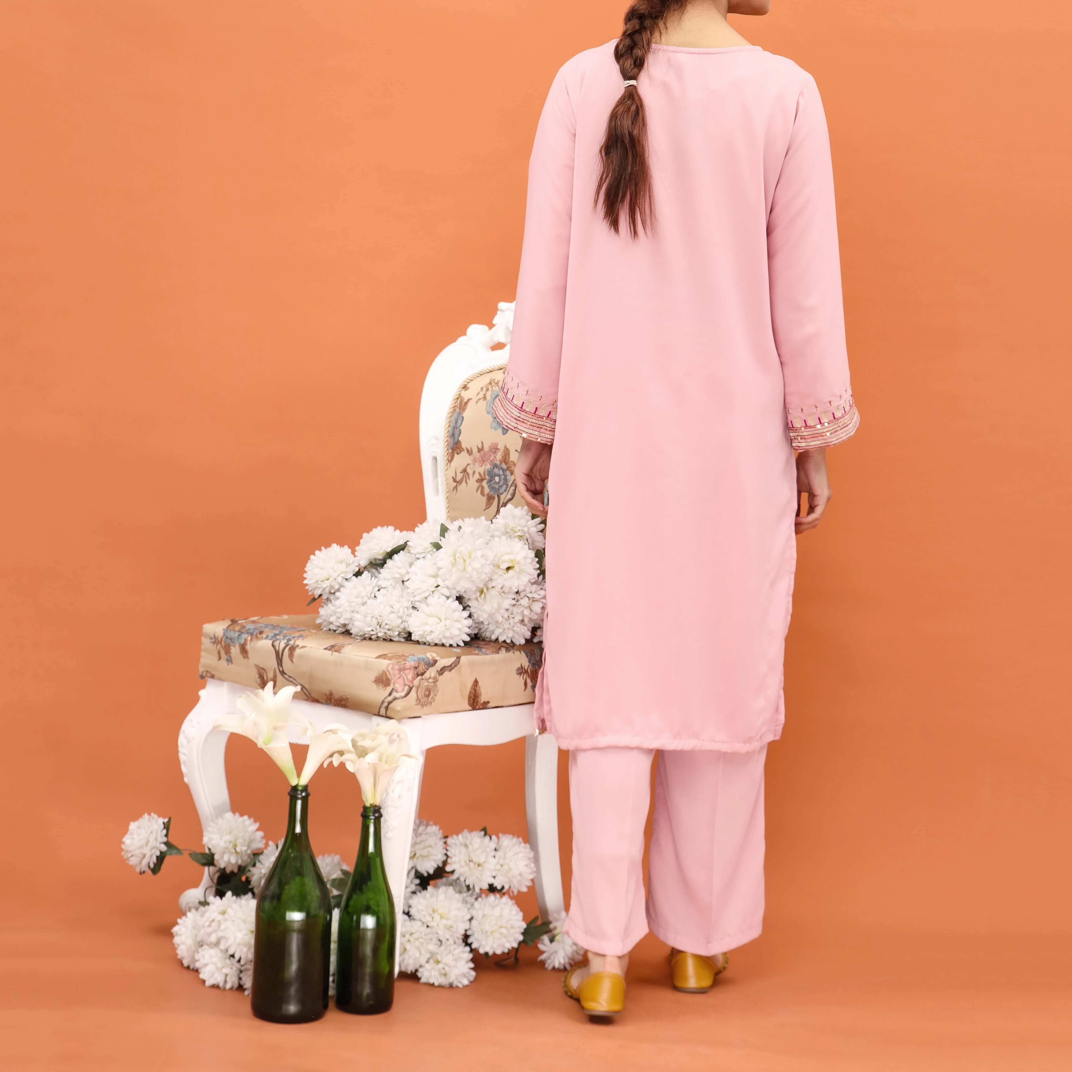 2PC- Embellished Grip Slik Suit PS5042 - Image 3