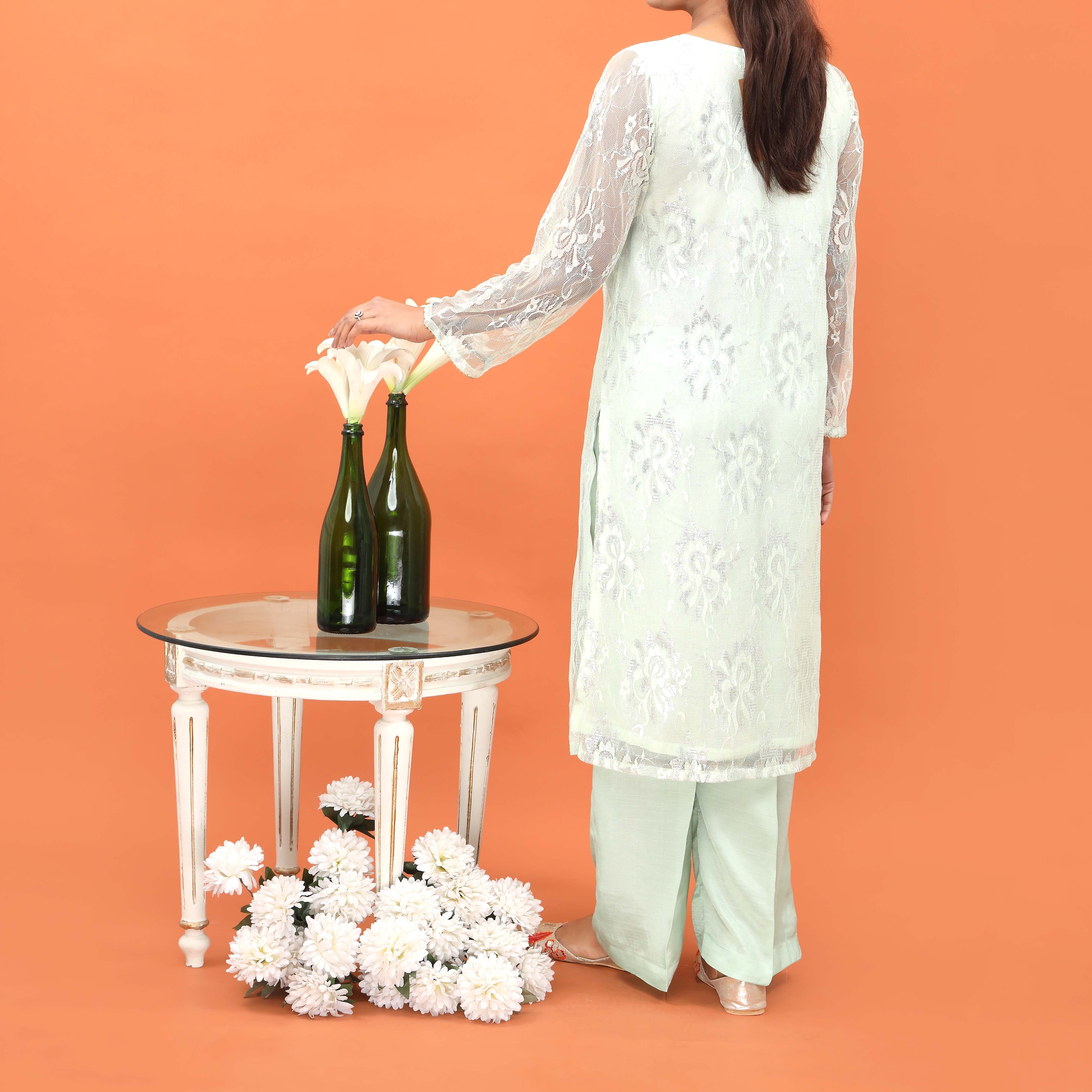 2PC- Embellished Net Co-ord Set PF5008 - Image 4