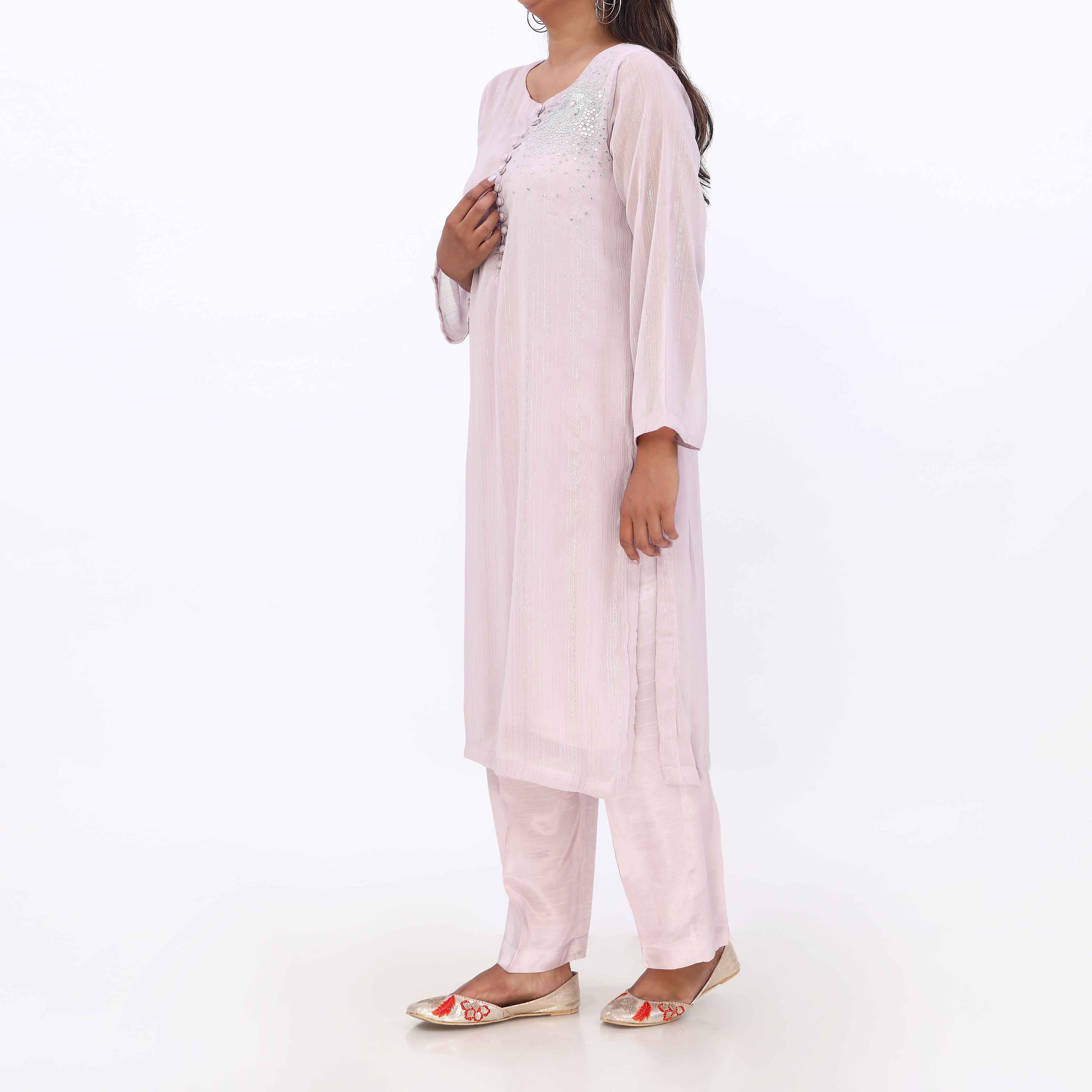 OPULENT<br>2 PC Embroidered Suit PS5372 - Image 5