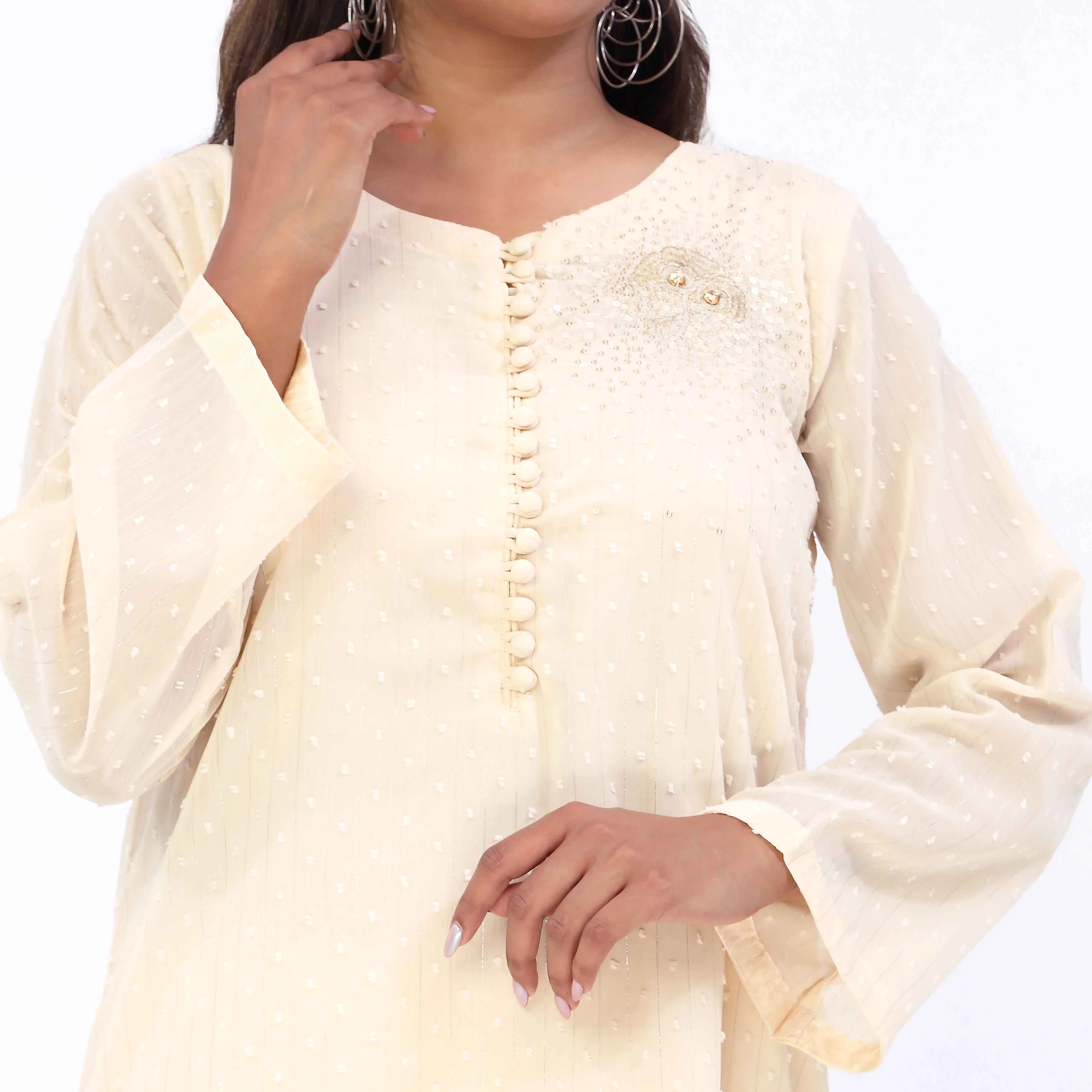 OPULENT<br>2 PC Embroidered Suit PS5373 - Image 3