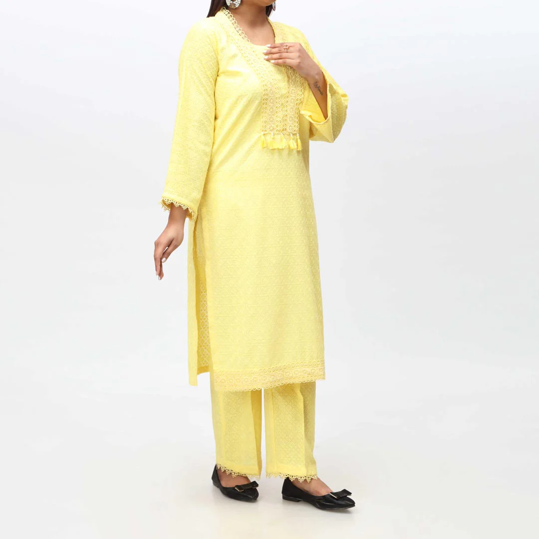 2PC- Embroidered Chikankari Suit PS4075 - Image 2