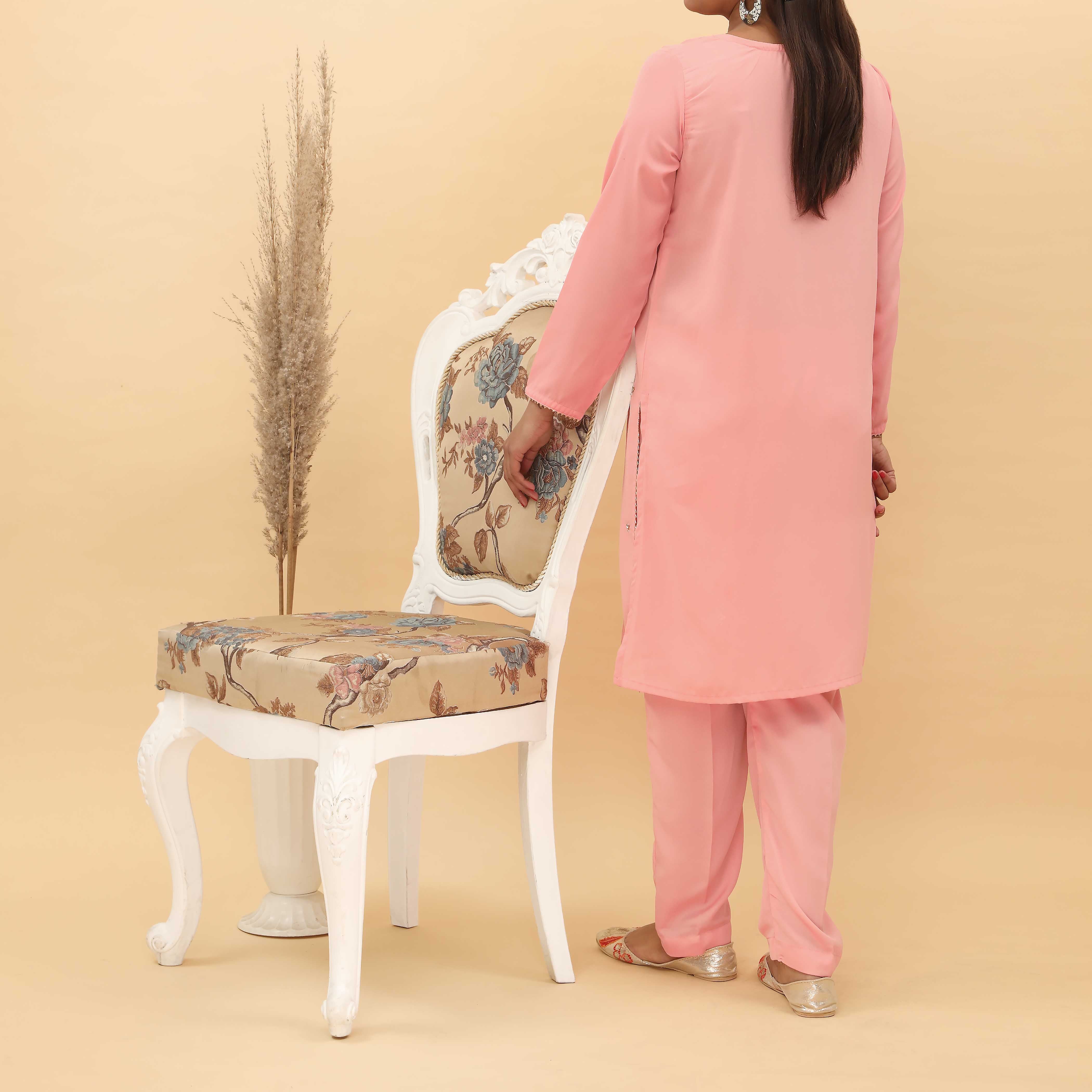 2PC- Embroidered Grip Silk Suit PS5009 - Image 3