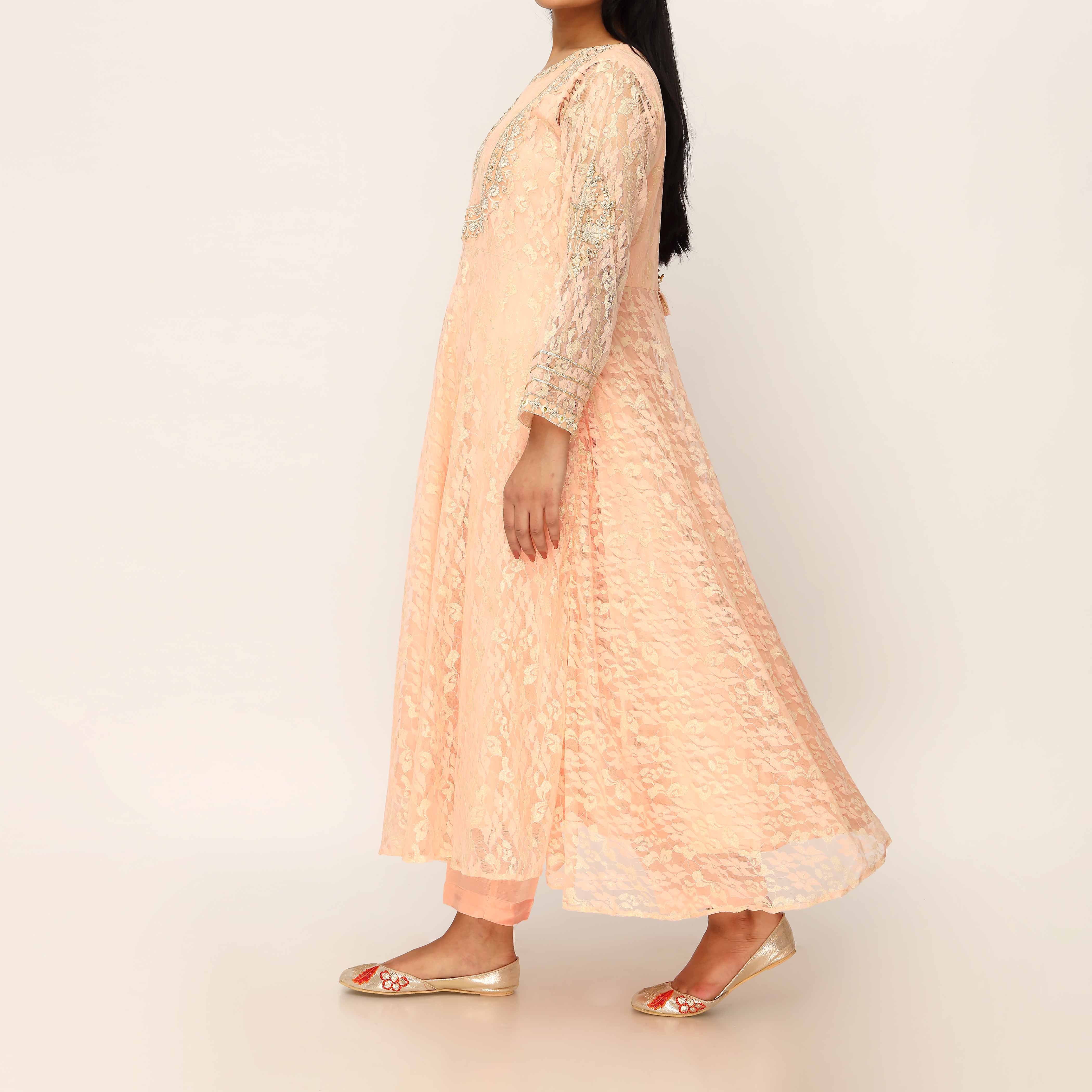2PC- Floral Lace Net Suit PF3083 - Image 3