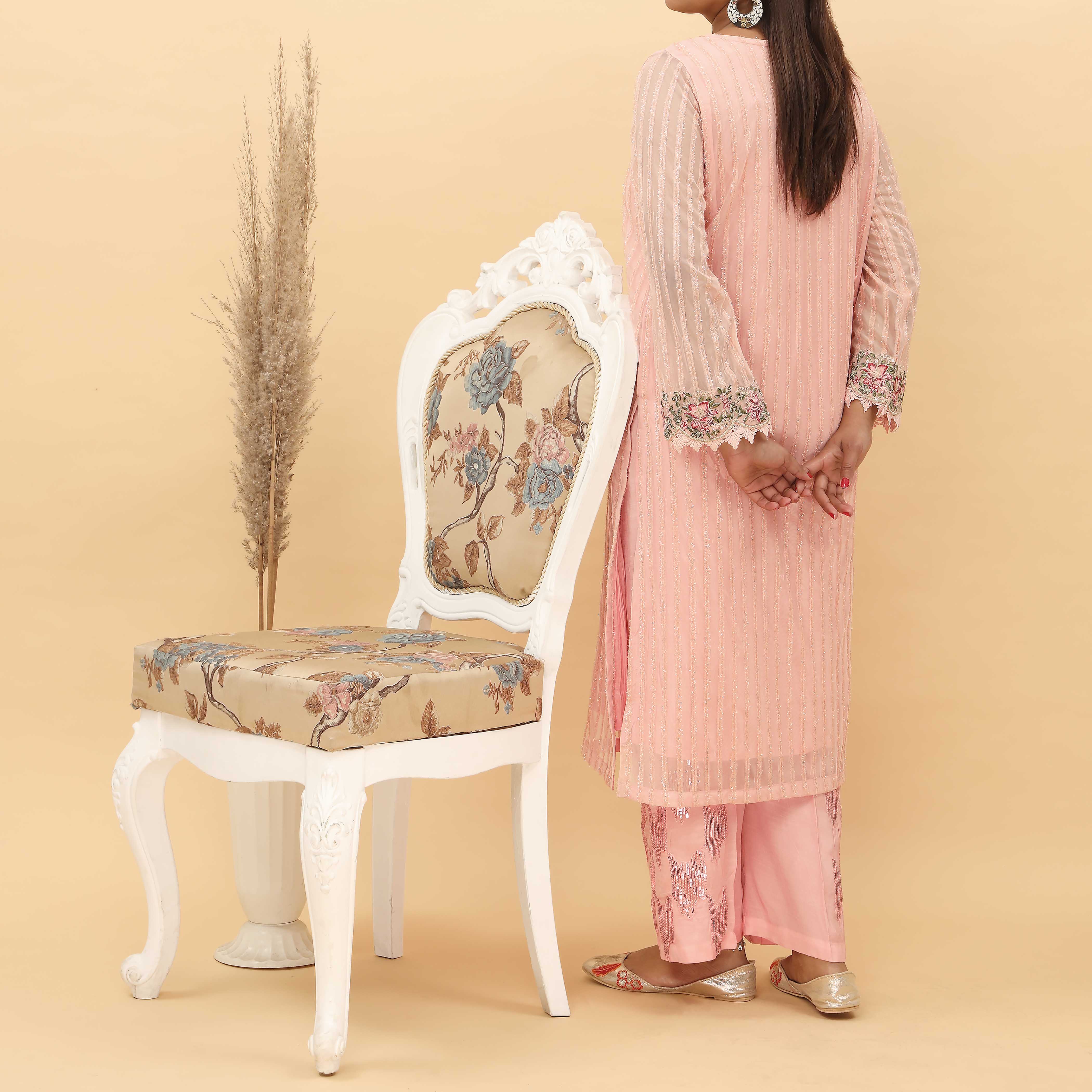 2PC- Glittery Broshia Chiffon Suit PS4967 - Image 3
