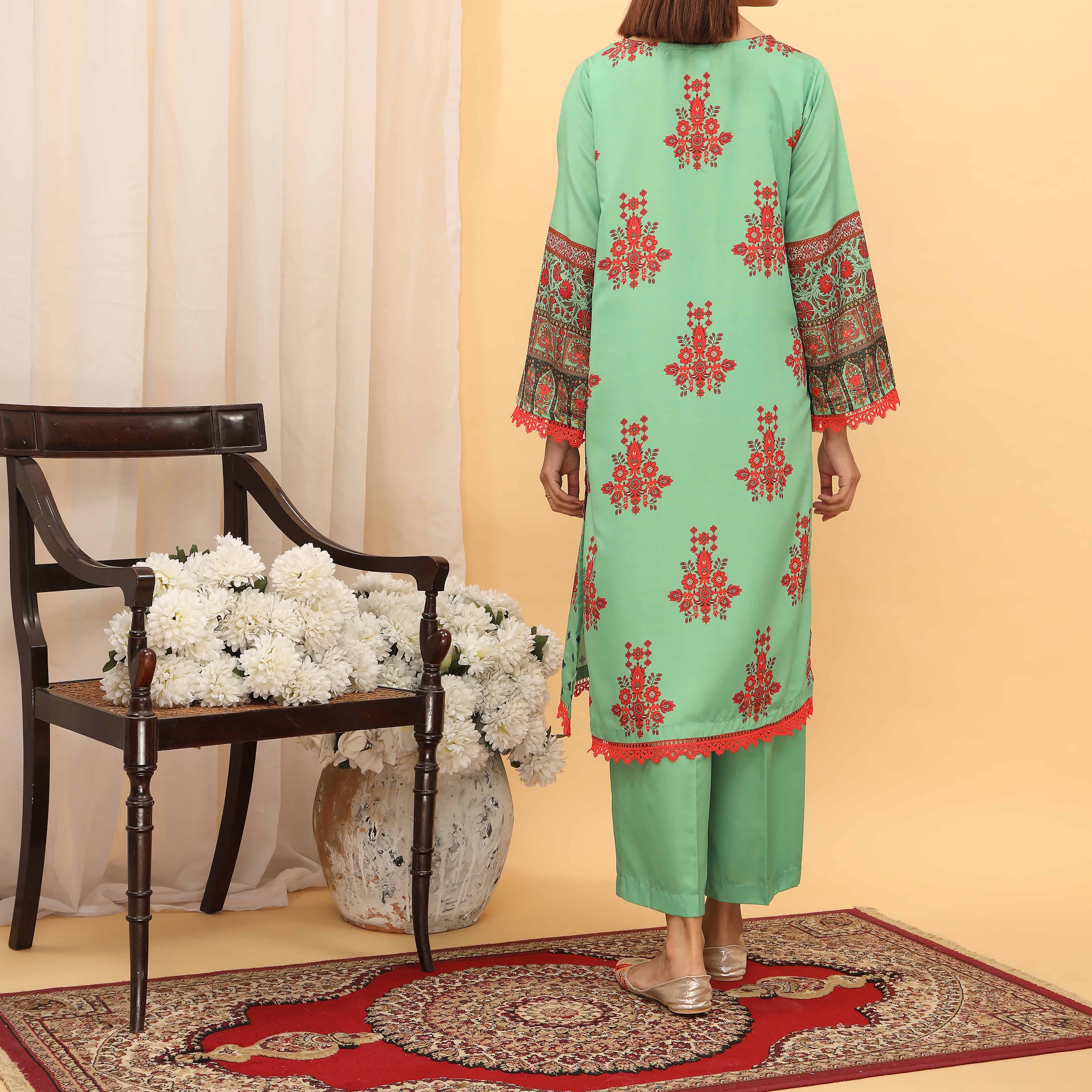 2PC- Intermix Cotton Suit PS5198 - Image 4