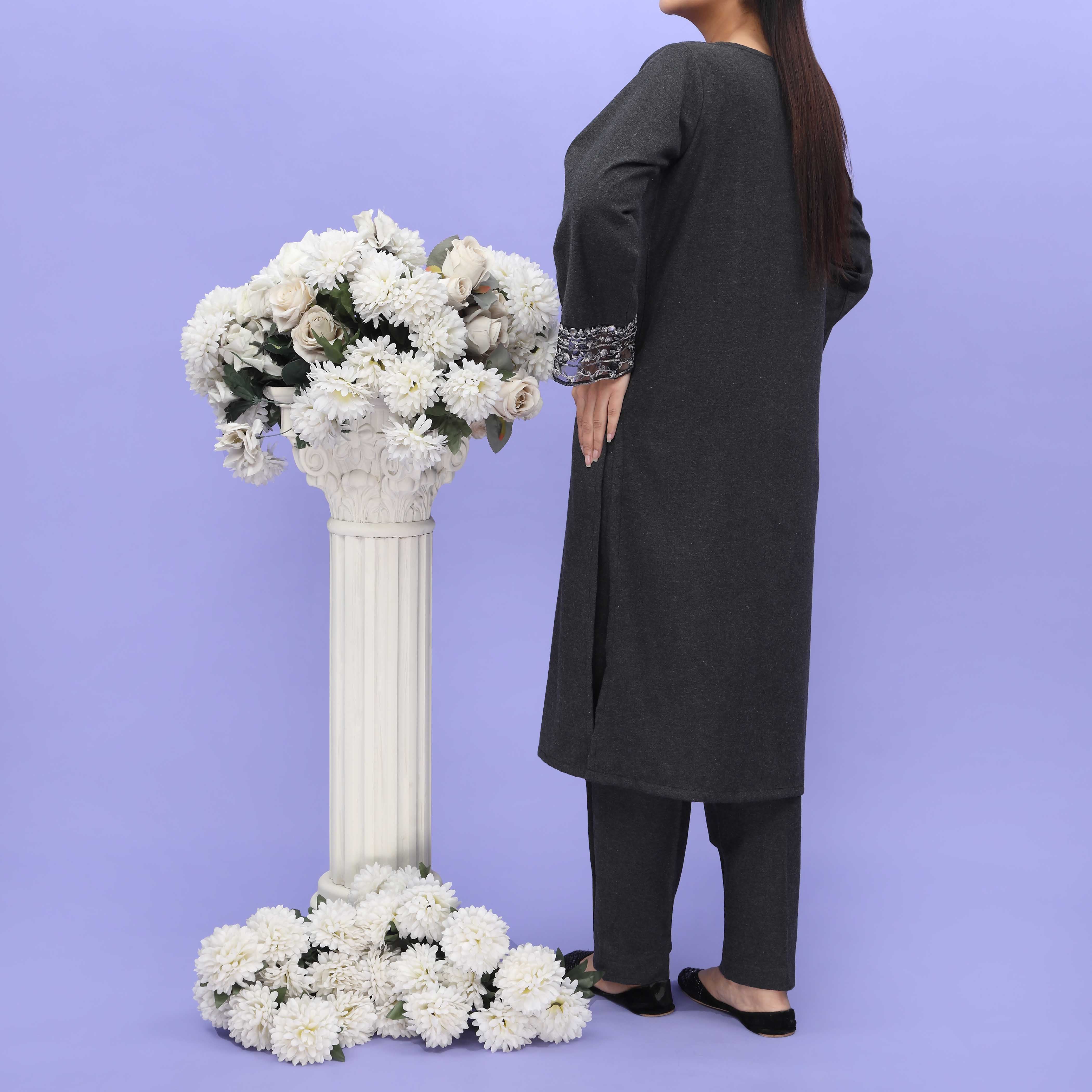 2PC- Khaddar Co-ord Set PW4196 - Image 3