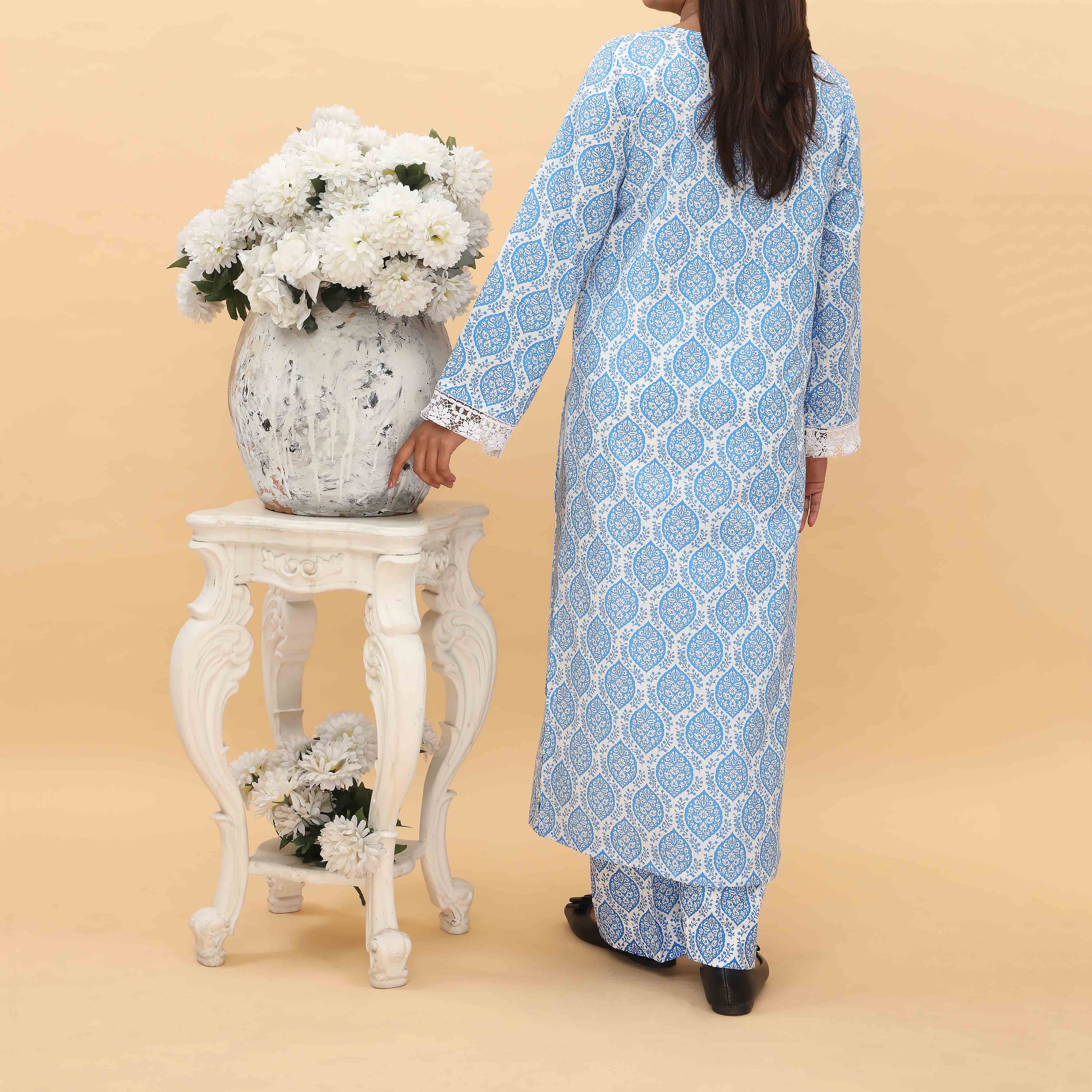 2PC- Printed Cambric Cord Set PS5026 - Image 3