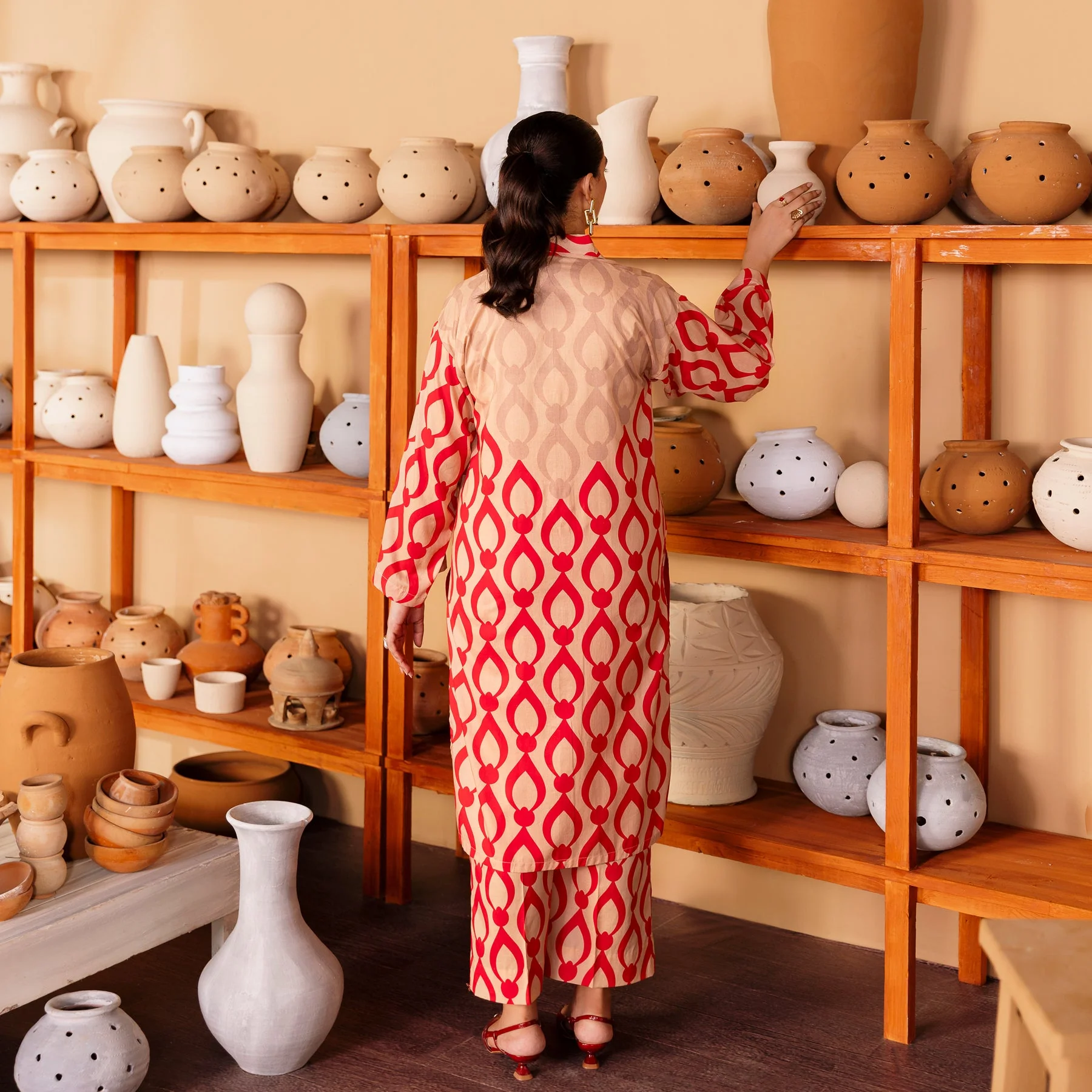 2PC- Printed Cambric Suit PW5053 - Image 2