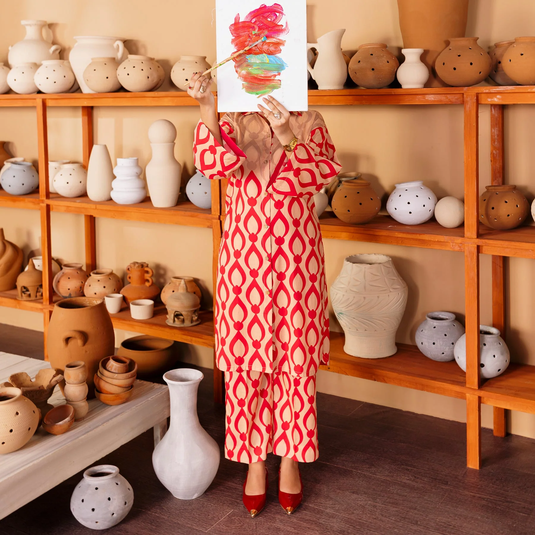 2PC- Printed Cambric Suit PW5053 - Image 3