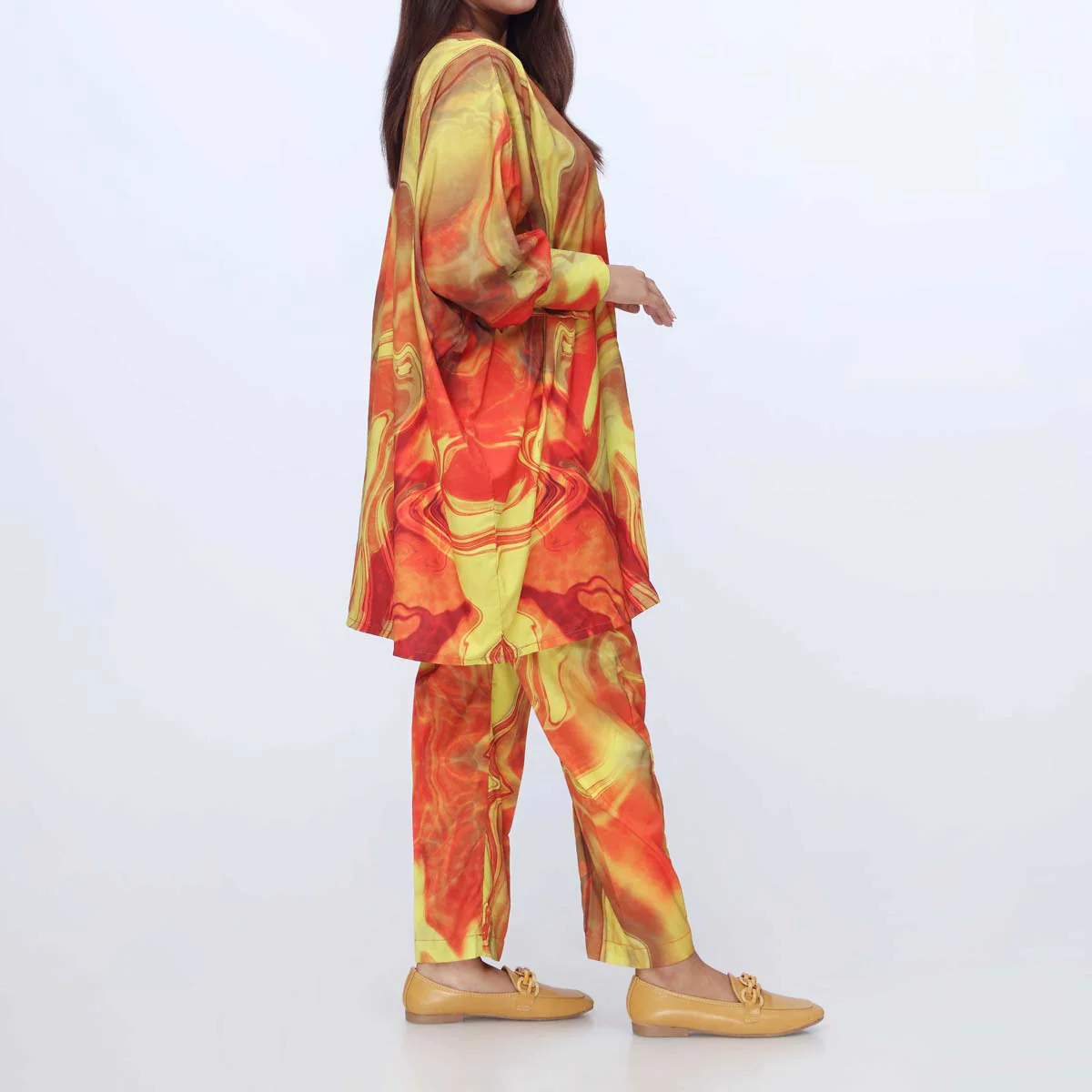 2PC-Printed Grip Silk Shirt & Trouser PW3089 - Image 2