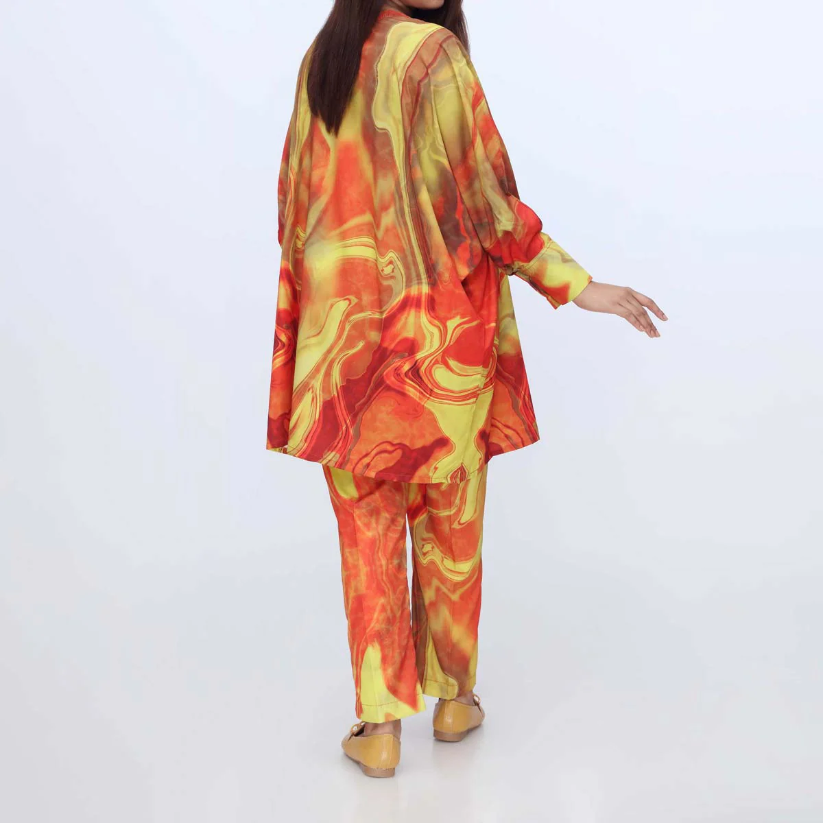 2PC-Printed Grip Silk Shirt & Trouser PW3089 - Image 3