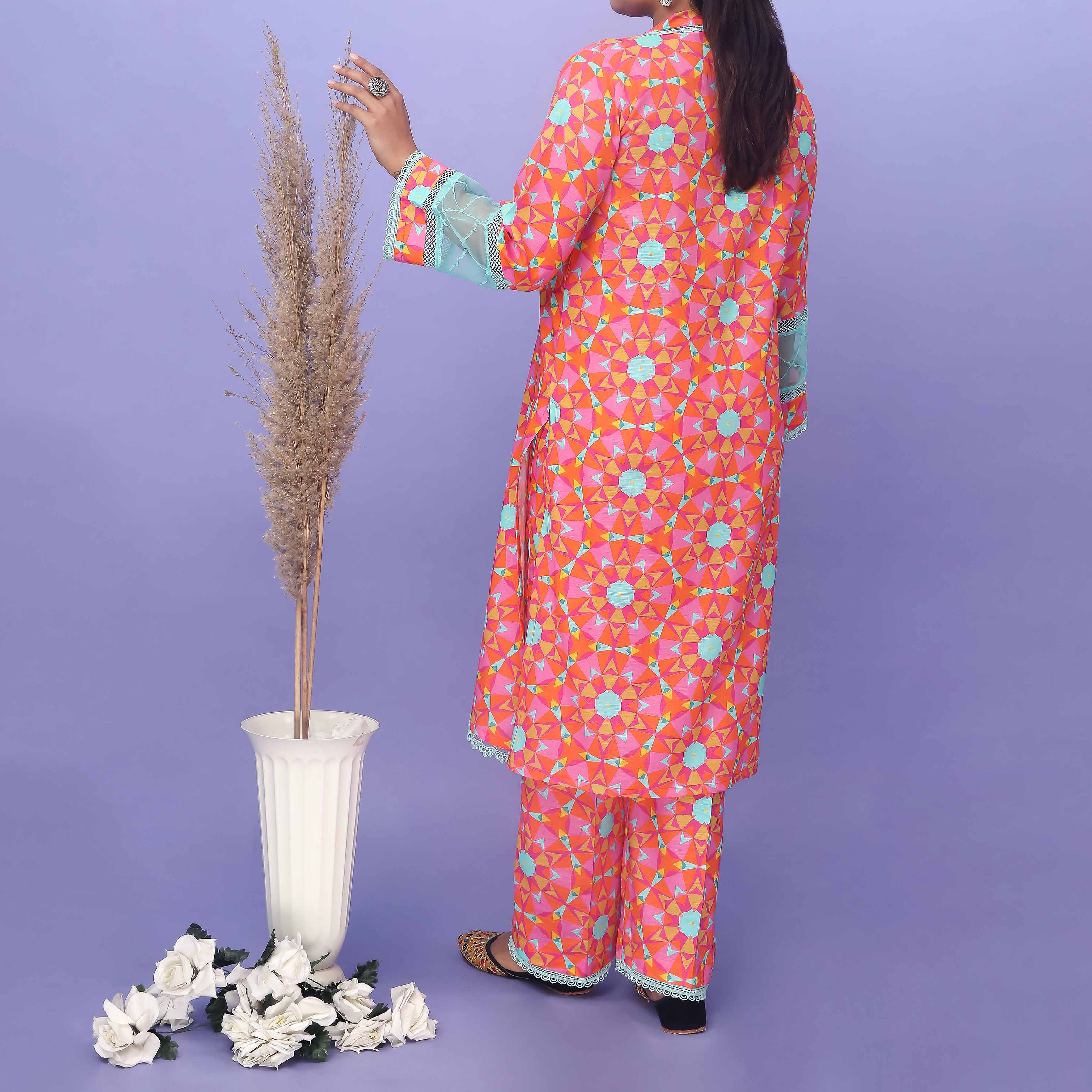 2PC- Printed Khaddar Co-ord Set PW4189 - Image 3