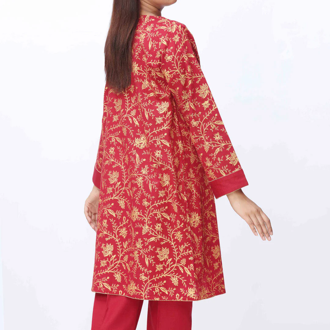 2PC- Printed Khaddar Shirt & Trouser PW3272 - Image 3