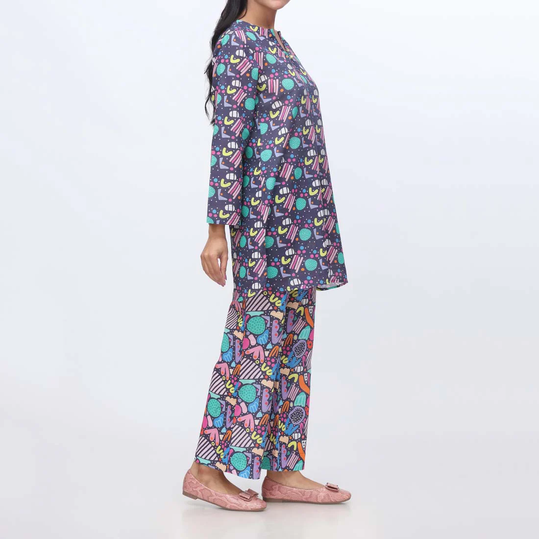 2PC- Printed Khaddar Suit PW9102 - Image 2