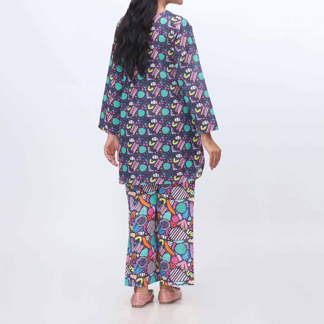 2PC- Printed Khaddar Suit PW9102 - Image 3