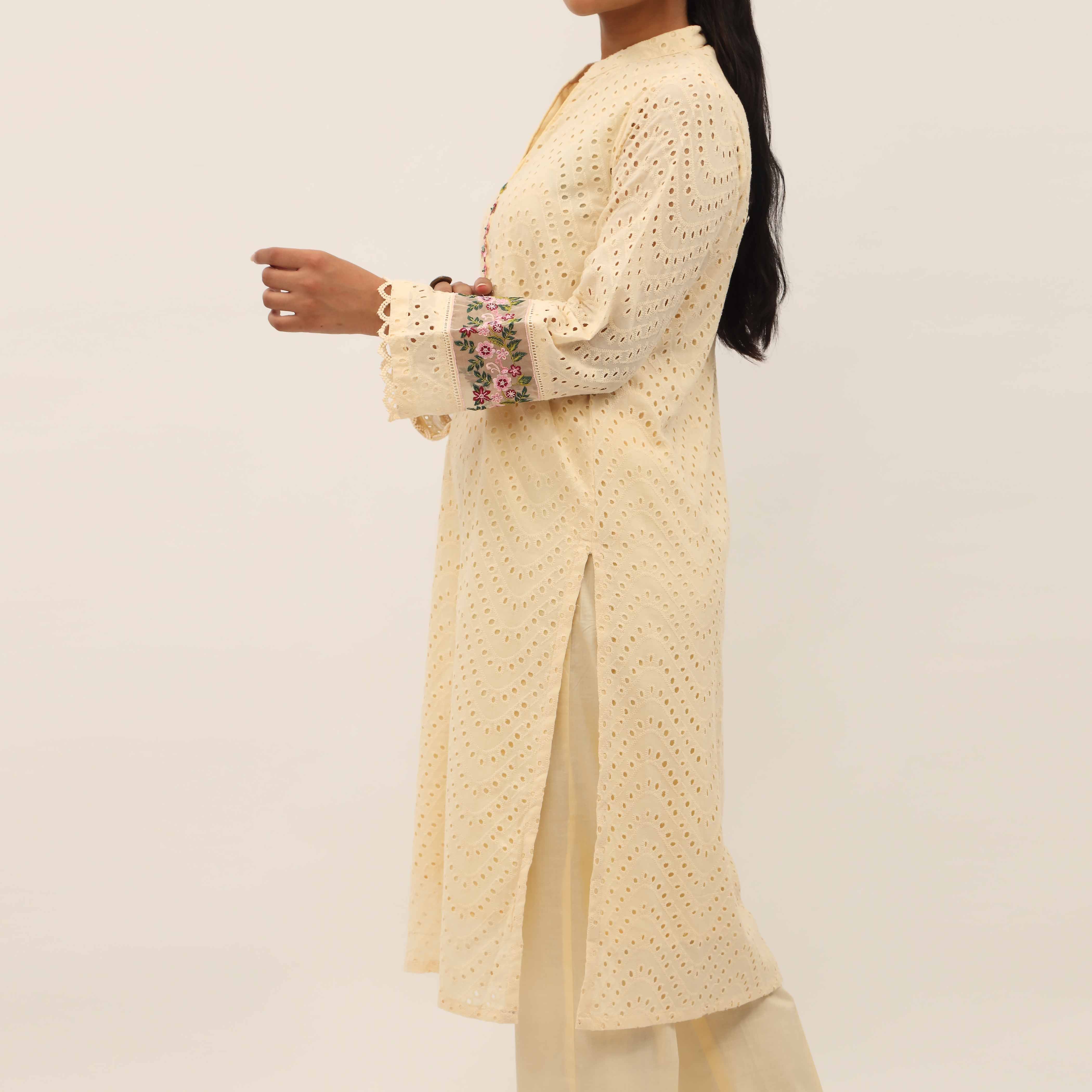2PC- Schiffly Chikankari Lawn Suit PS5297 - Image 3
